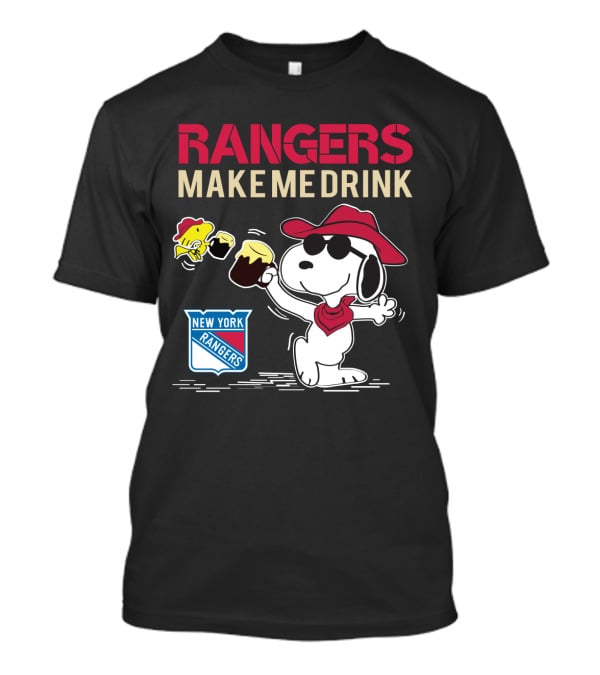 Snoopy New York Rangers Make Me Drink Shirt Fans Beer Cheers Hockey T-Shirt