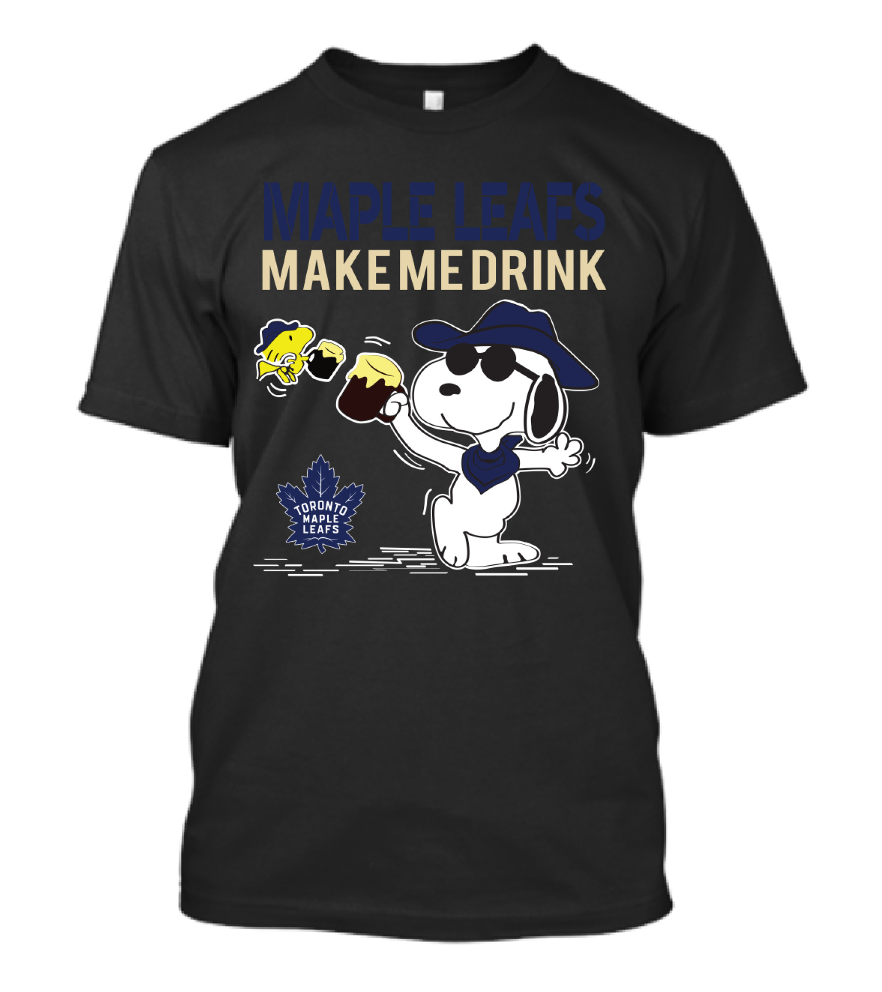Snoopy Maple Leafs Make Me Drink Toronto Maple Leafs Fans T-Shirt