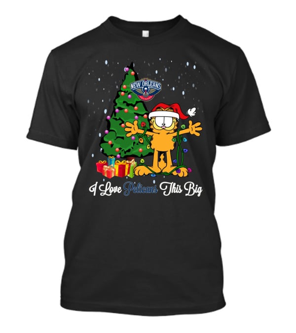 I Love New Orleans Pelicans This Big Christmas Tree Festive Scene T-Shirt