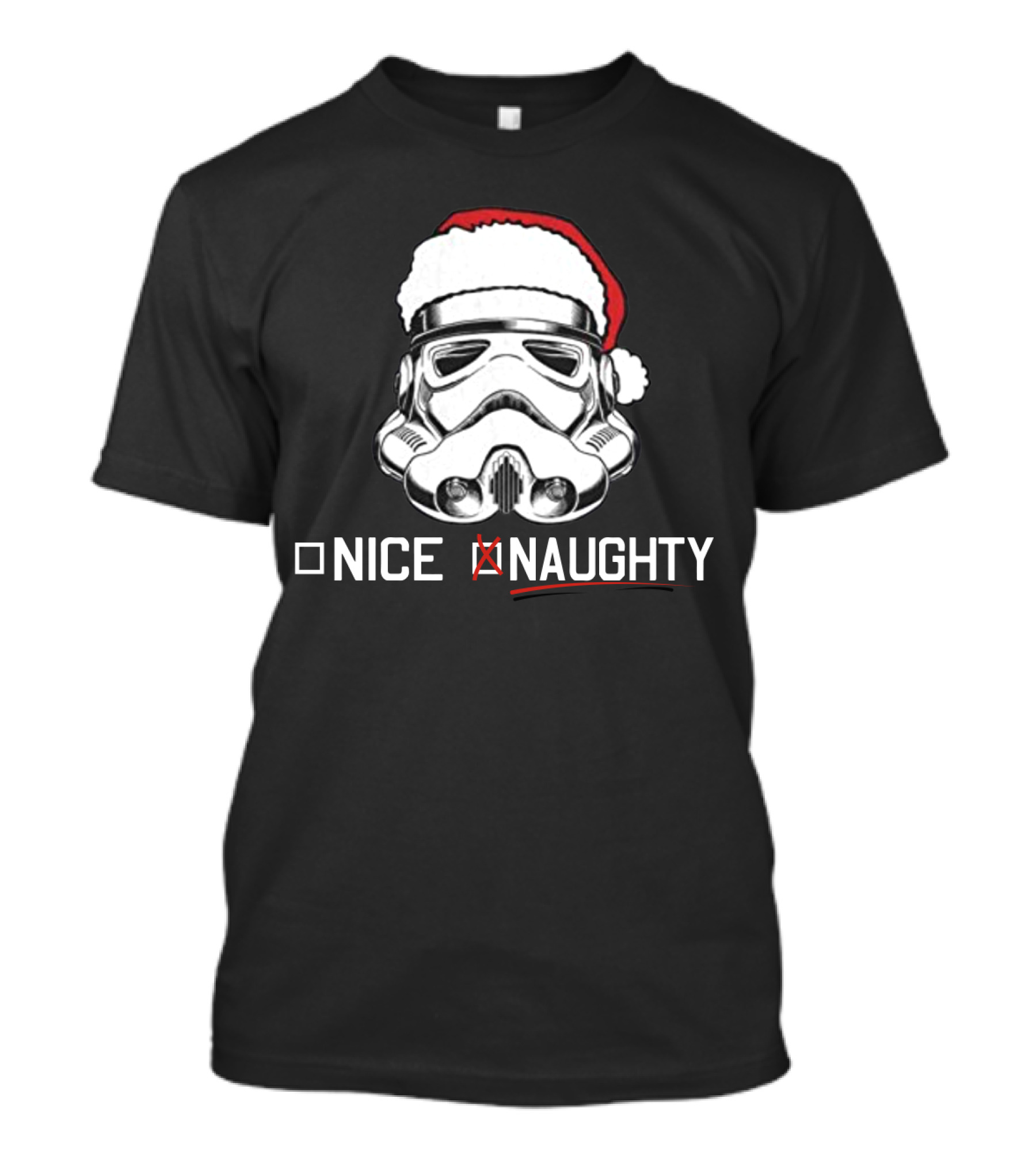 Star Wars Stormtrooper Santa Hat Naughty List Christmas Holiday Humor T-Shirt