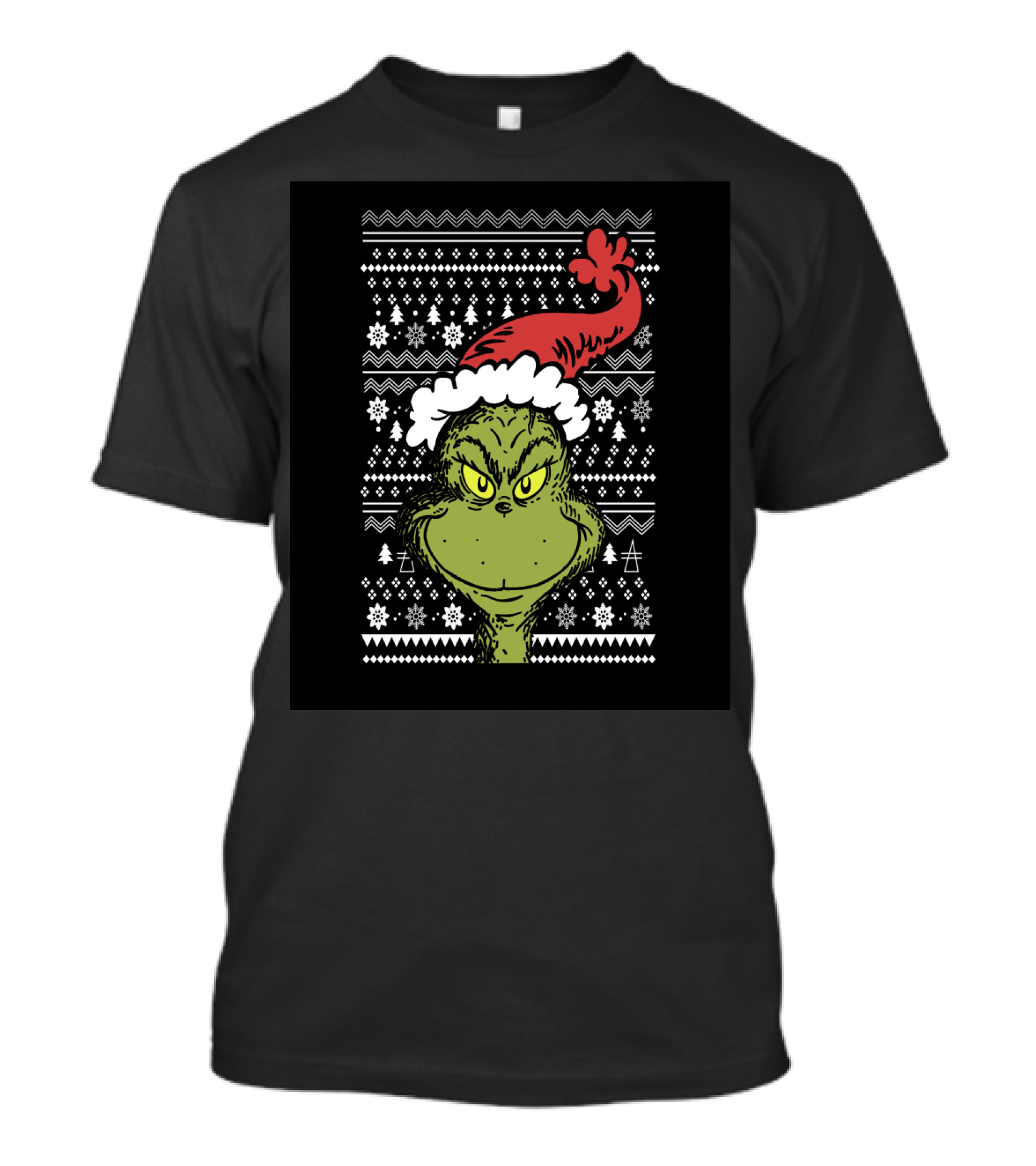 The Grinch Merry Grinchmas Ugly Christmas Sweater Pattern Holiday T-Shirt