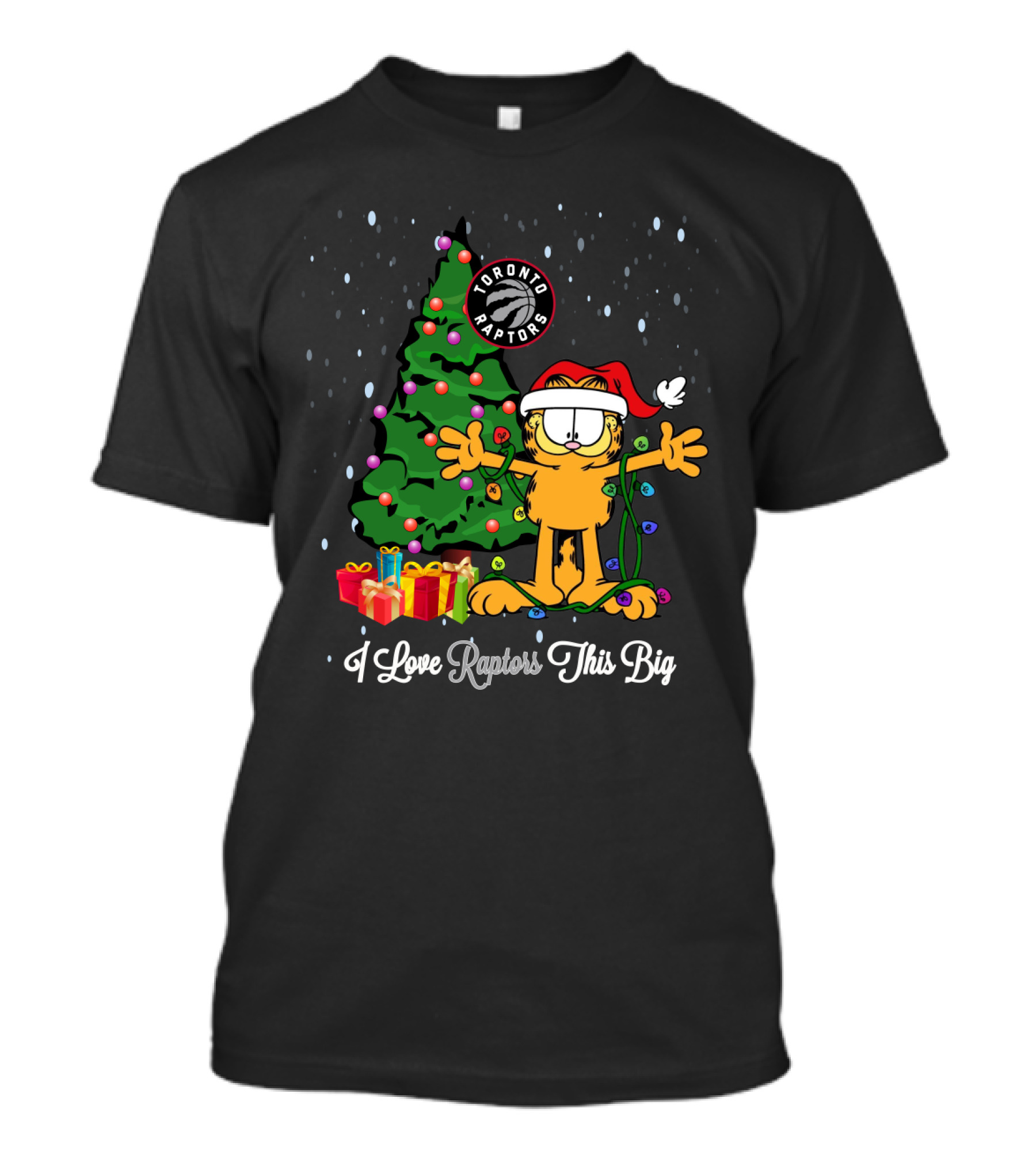 Toronto Raptors I Love Raptors This Big Santa Tree Gifts T-Shirt