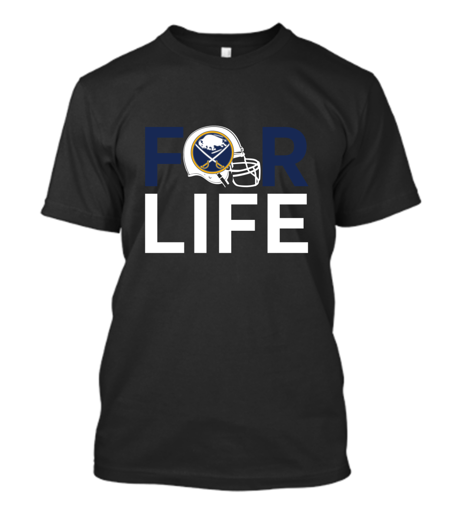 Buffalo Sabres For Life Helmet Logo Fan Loyalty T-Shirt