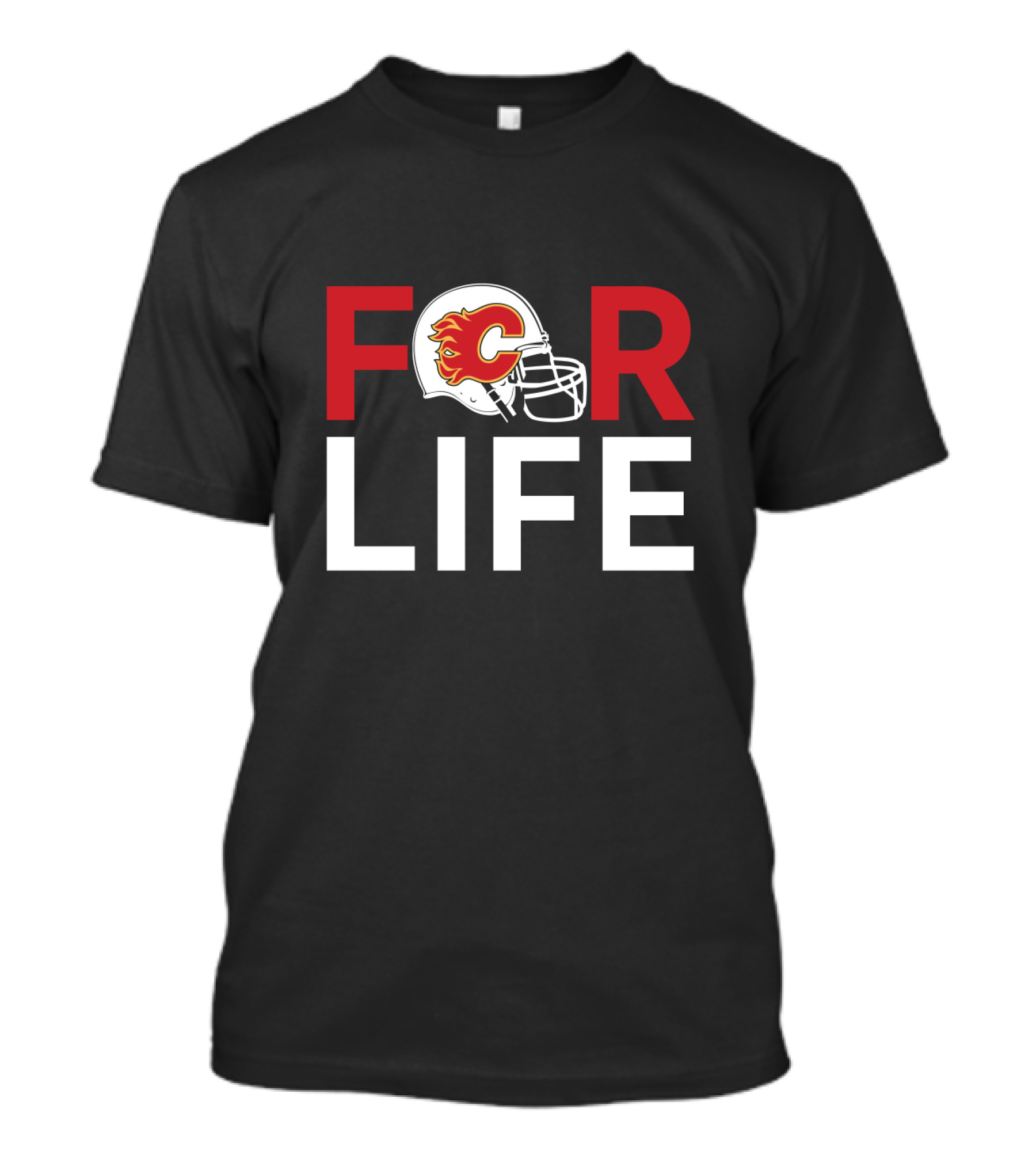 Calgary Flames Football Helmet For Life T-Shirt