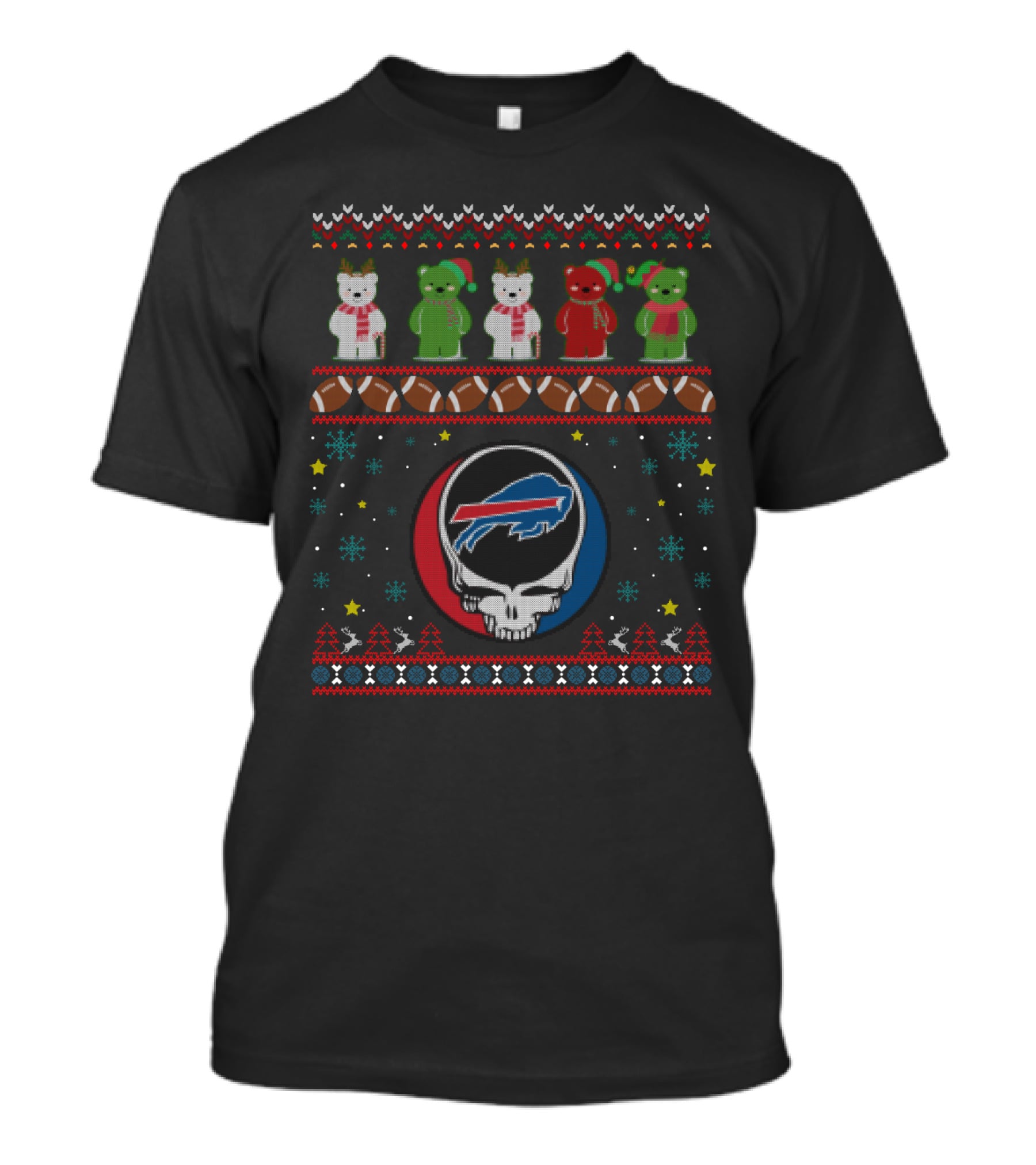 Buffalo Bills Grateful Dead Bears Christmas T-Shirt