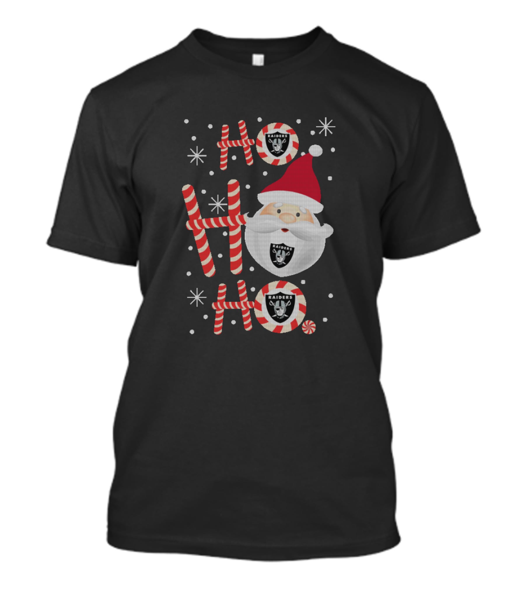 Ho Ho Ho Santa Claus Christmas Raiders Fan Holiday Festive Cheer T-Shirt