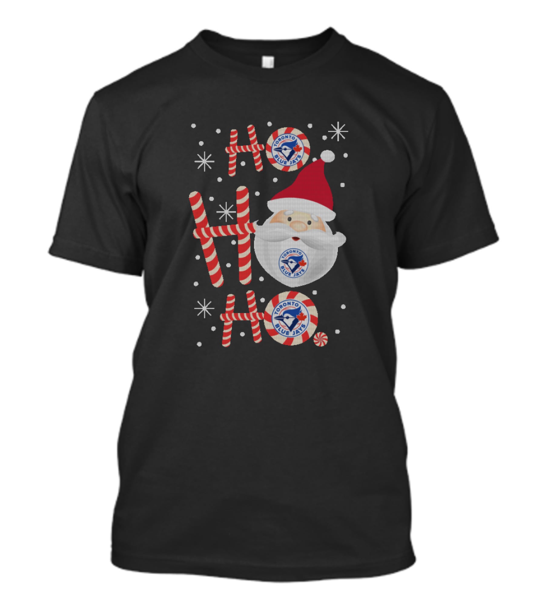 Santa-Themed Ho Ho Ho Christmas Toronto Blue Jays Fans MLB T-Shirt