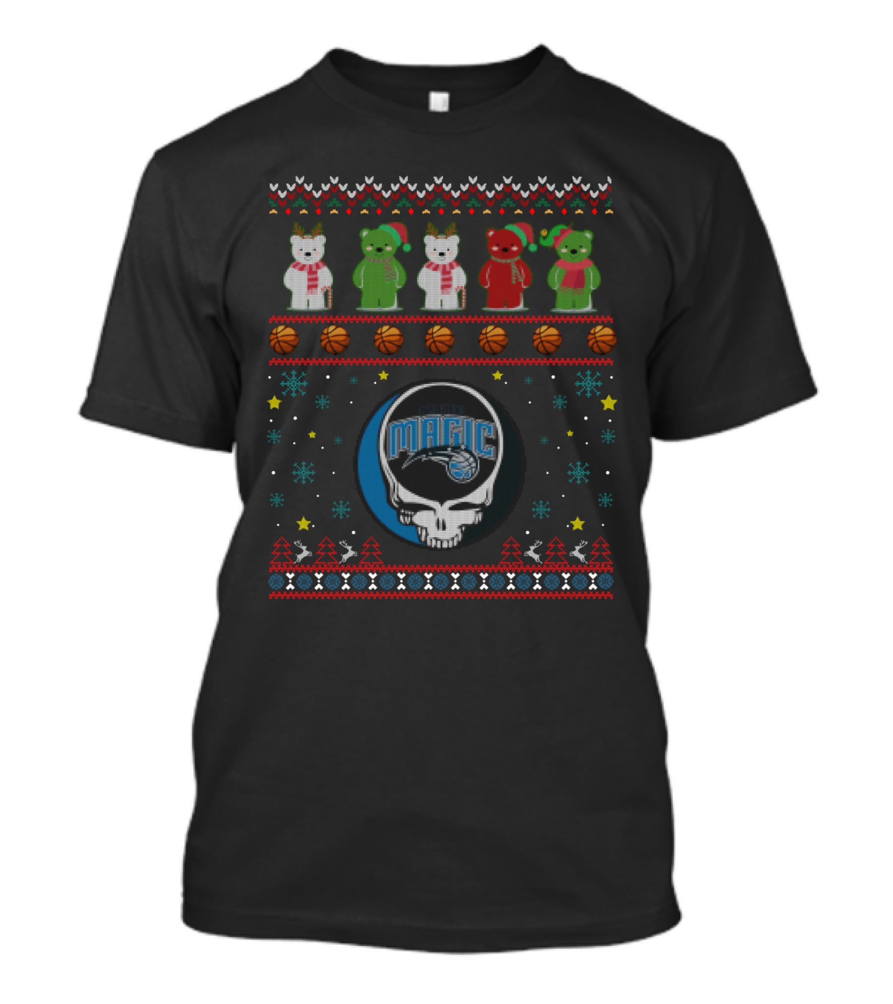 Orlando Magic Grateful Dead Bears Christmas T-Shirt