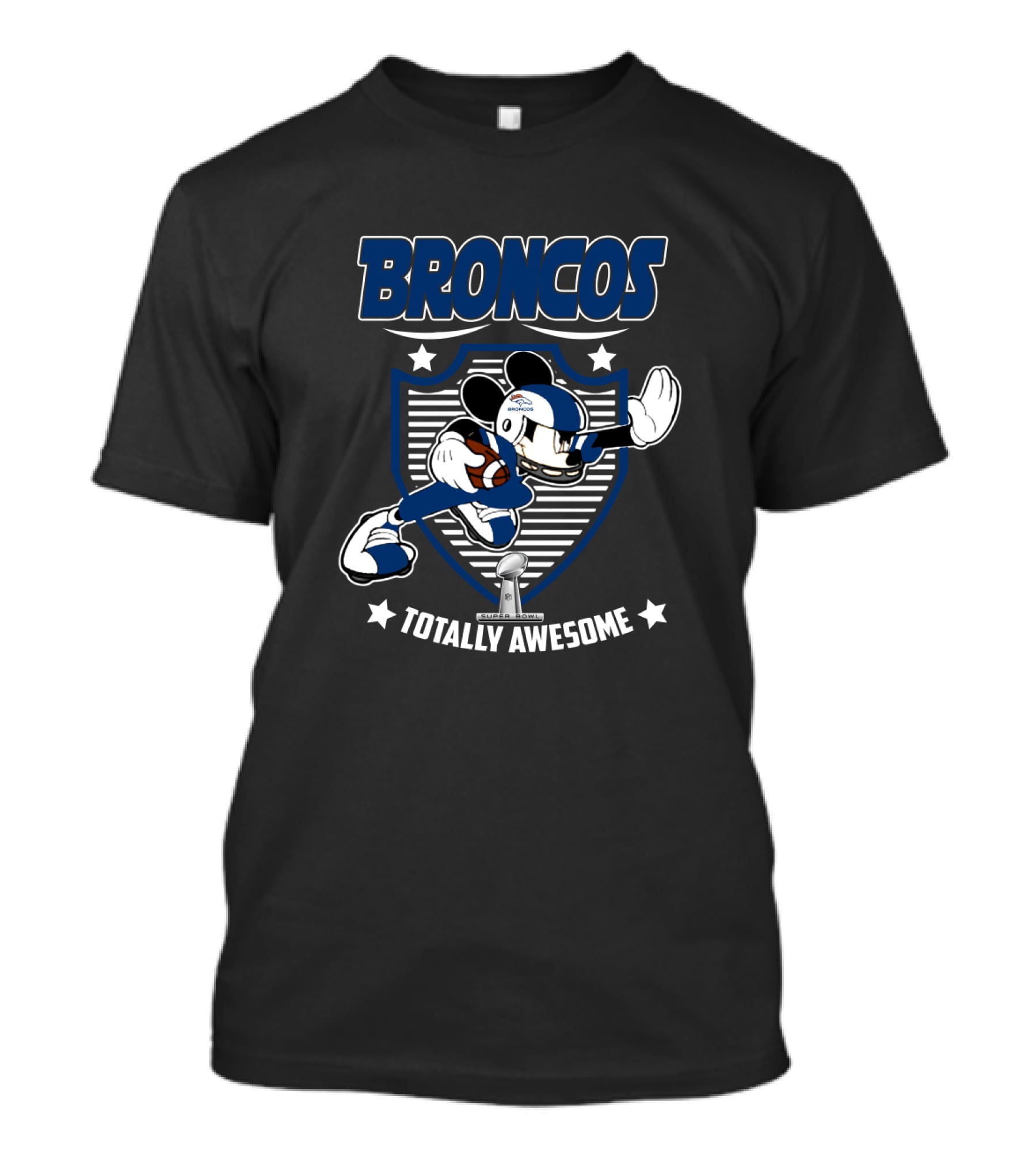 Broncos Totally Awesome Mickey Football Fans T-Shirt