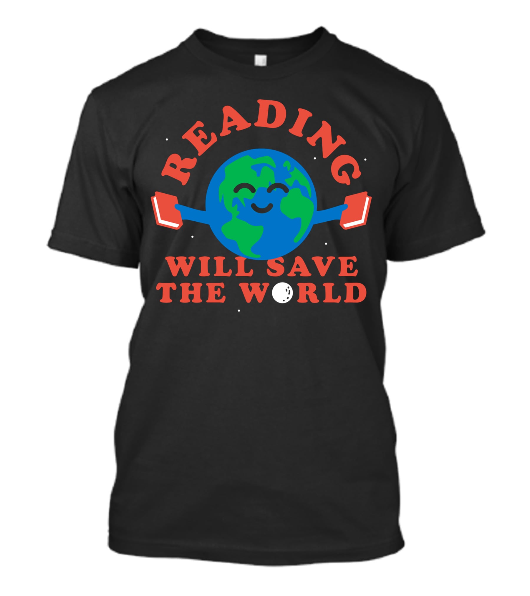 Reading Will Save The World Earth Holding Books T-Shirt
