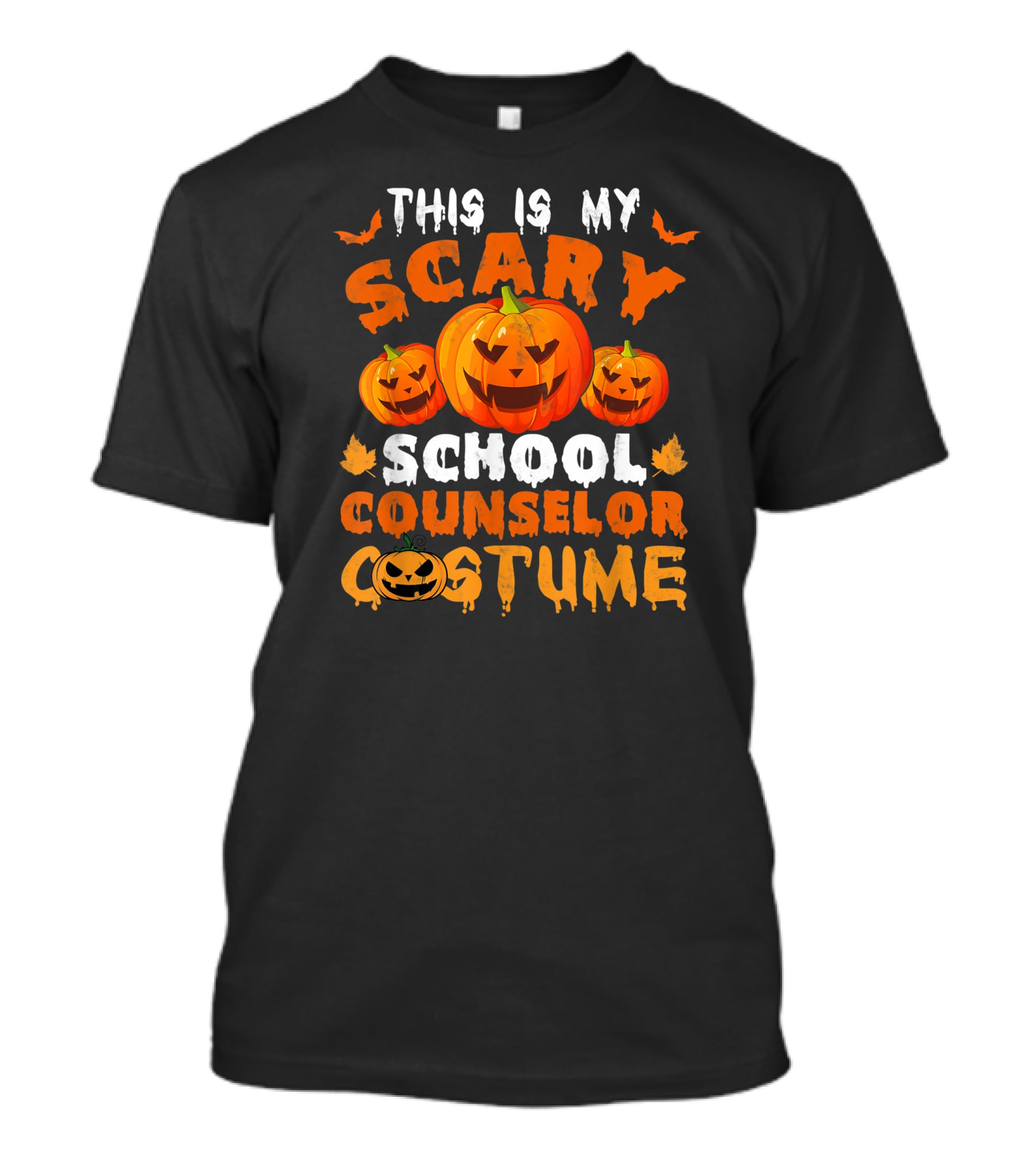 This Is My Scary School Counselor Costume With Pumpkin Faces And Bats T-Shirt