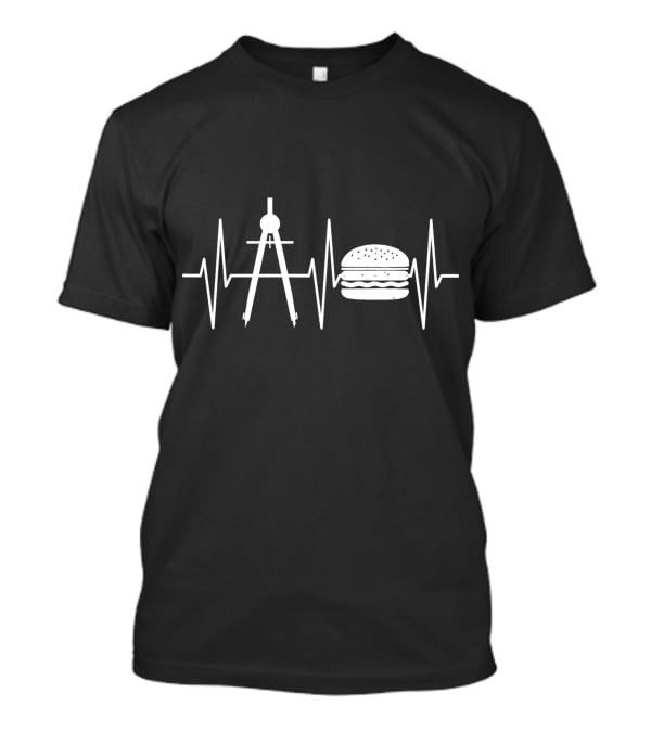 Burger Lover Heartbeat Compass T-Shirt