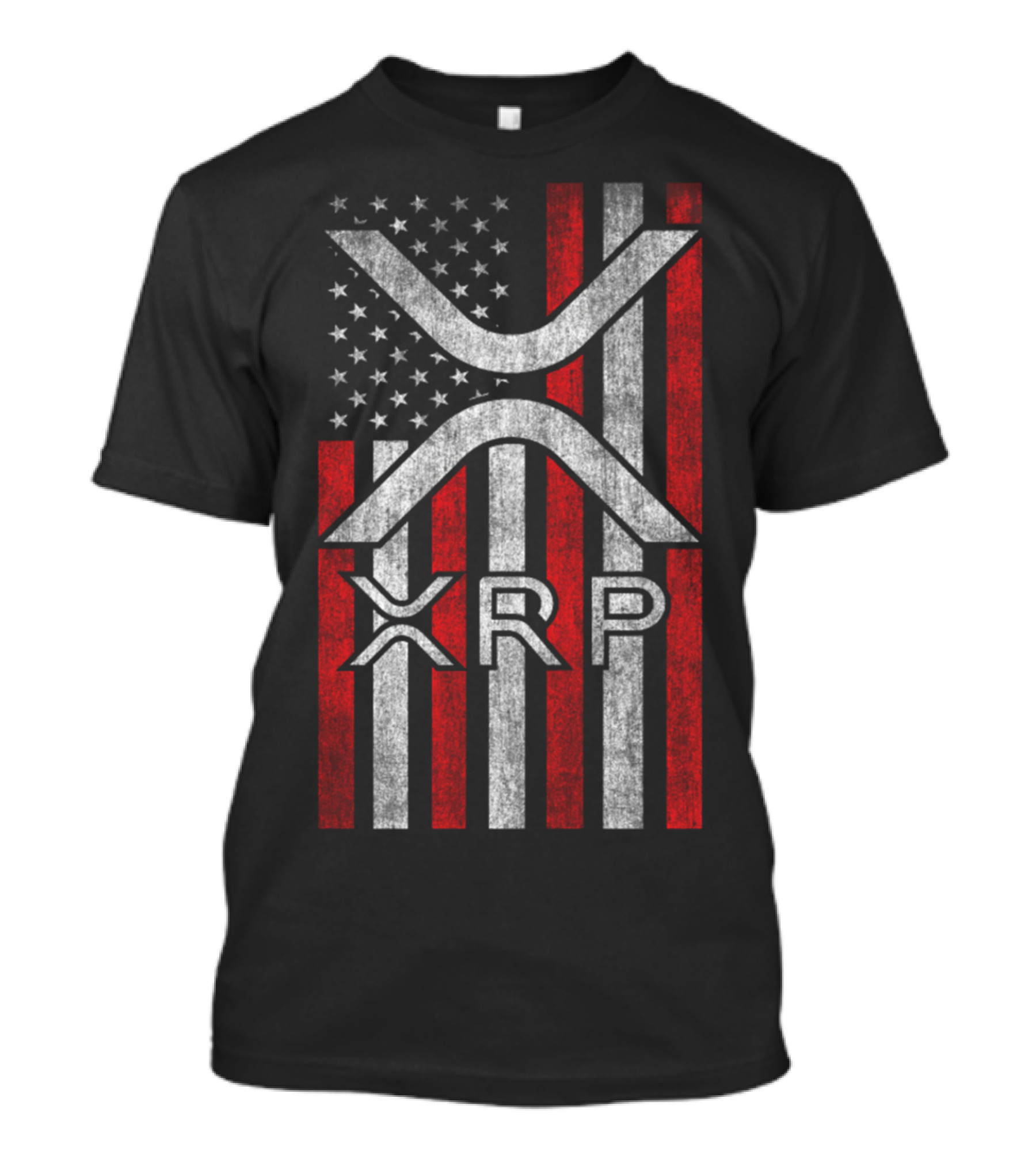 XRP Cryptocurrency Blockchain American Flag T-Shirt