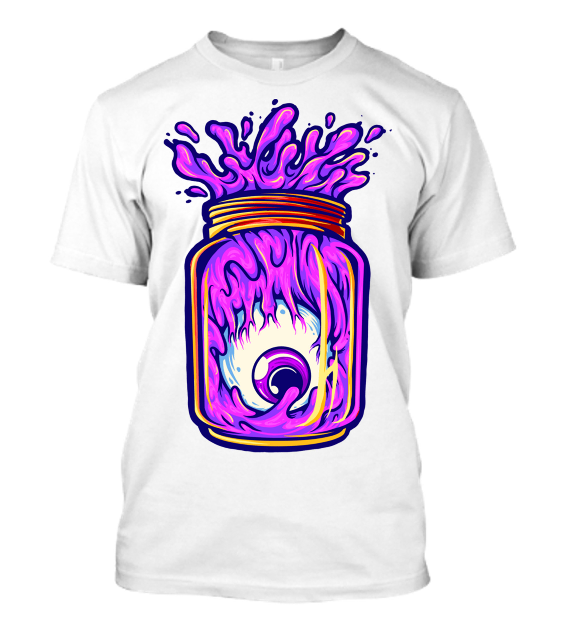 Zombie Eyeball Jar Overflowing With Purple Liquid T-Shirt