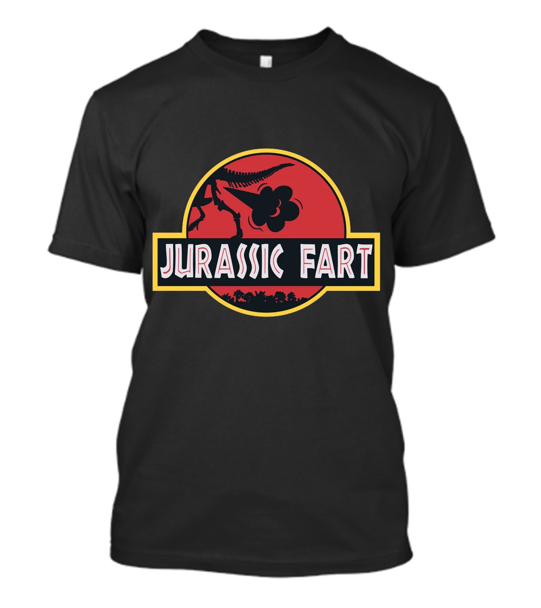 Jurassic Fart Dinosaur Logo Parody Comedy T-Shirt