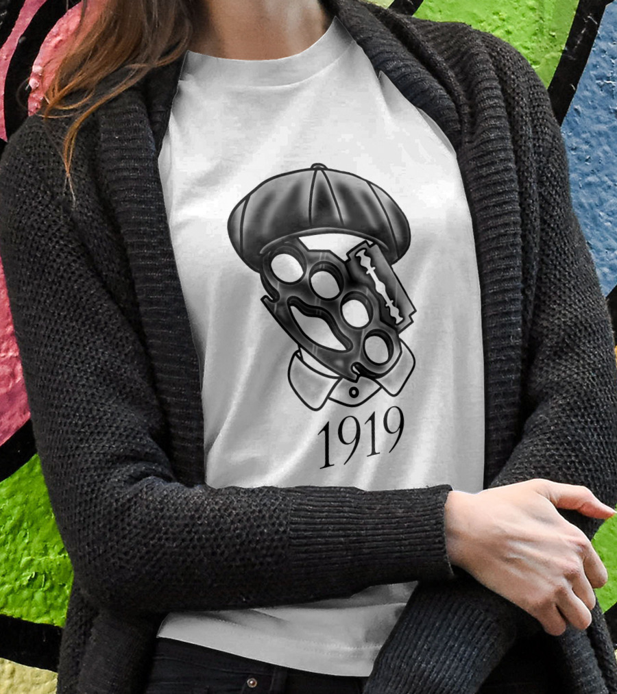 Peaky Blinders Shelby 1919 Razor Blade And Brass Knuckles T-Shirt