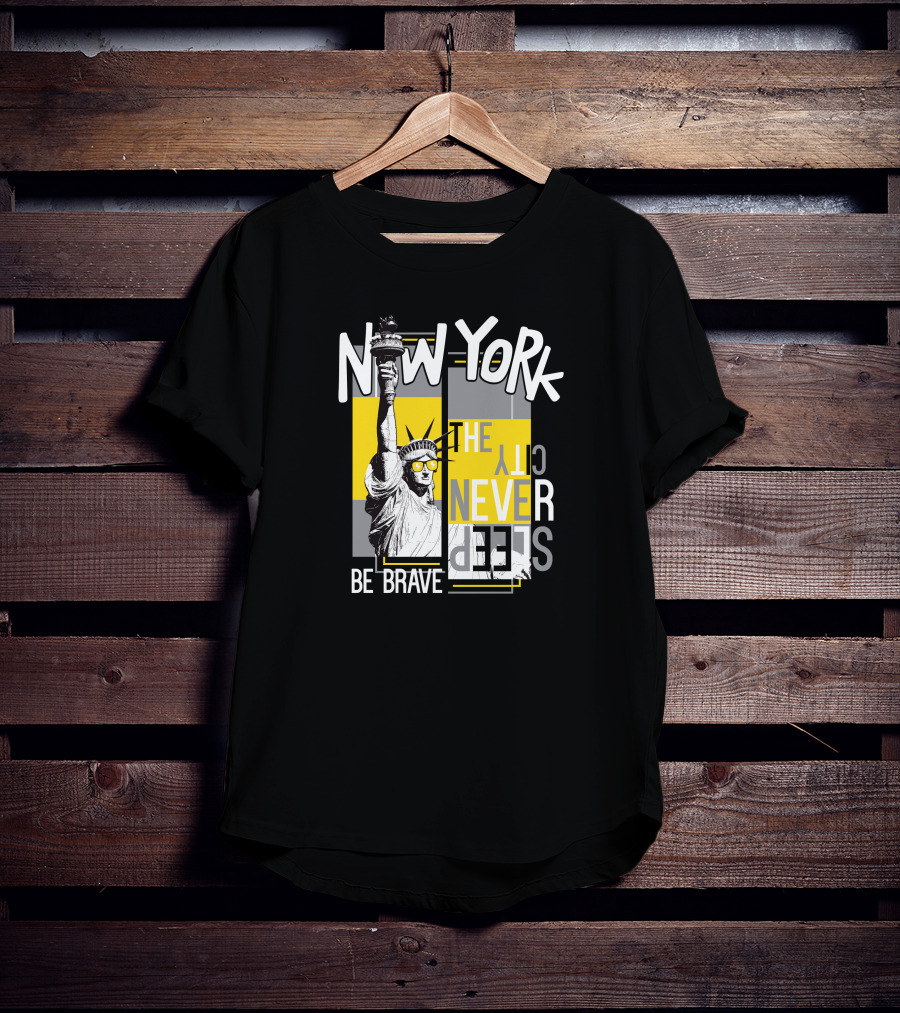 New York City Never Sleeps Statue Of Liberty Be Brave T-Shirt