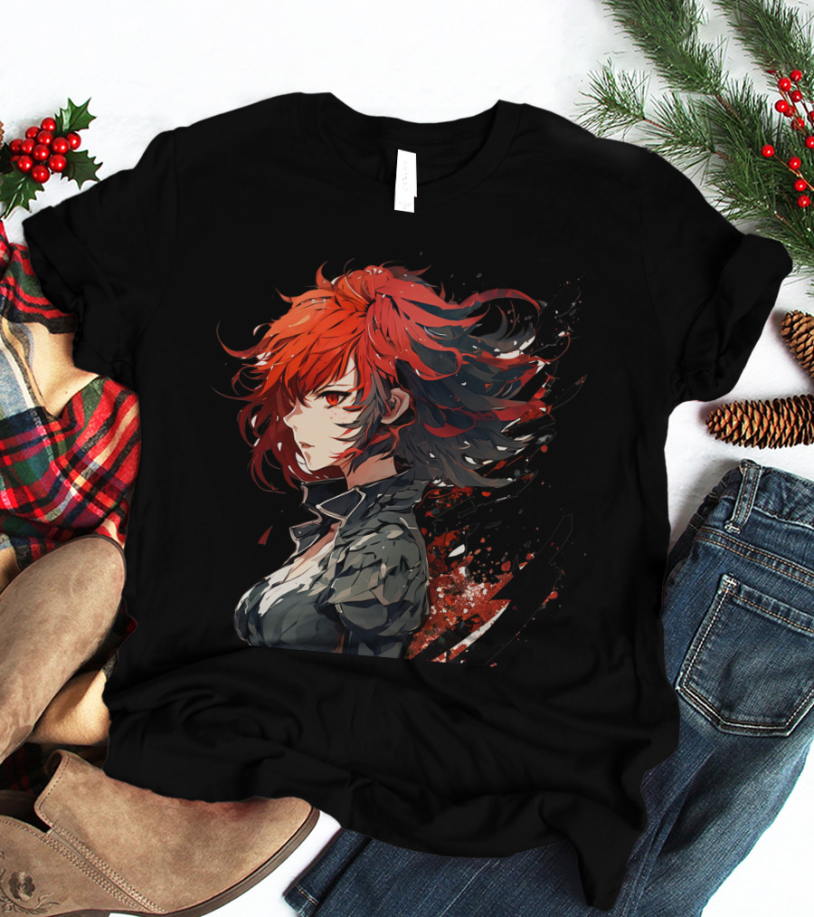 Ryuko Red Hair Anime Character Dynamic T-Shirt