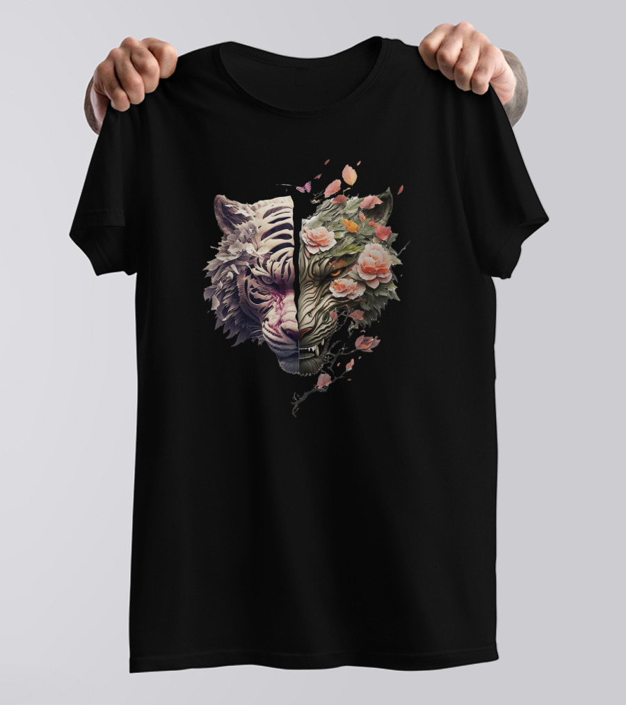 Tiger Sakura Floral Fusion Blossom Tiger T-Shirt