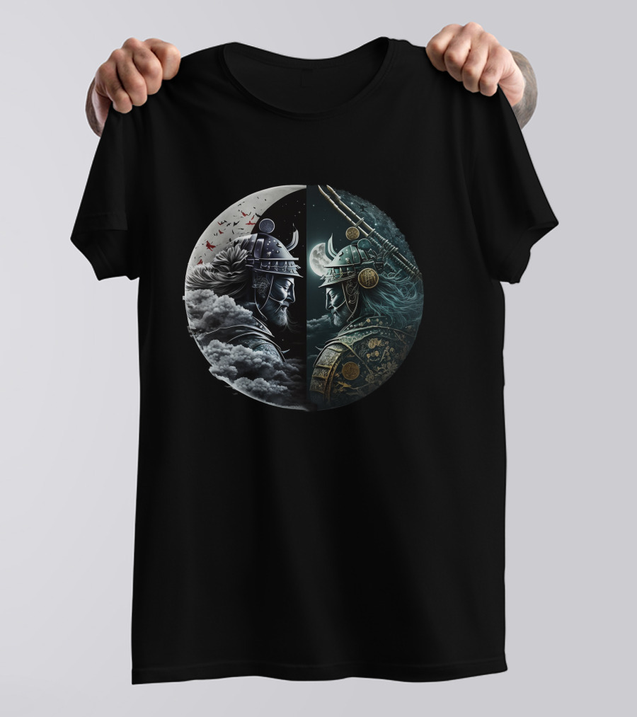 Moonlight Samurai Yin Yang Warriors T-Shirt