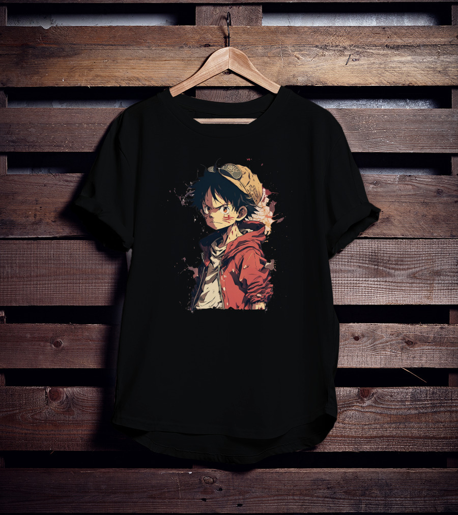 Luffy Kid One Piece Straw Hat Red Jacket Character T-Shirt