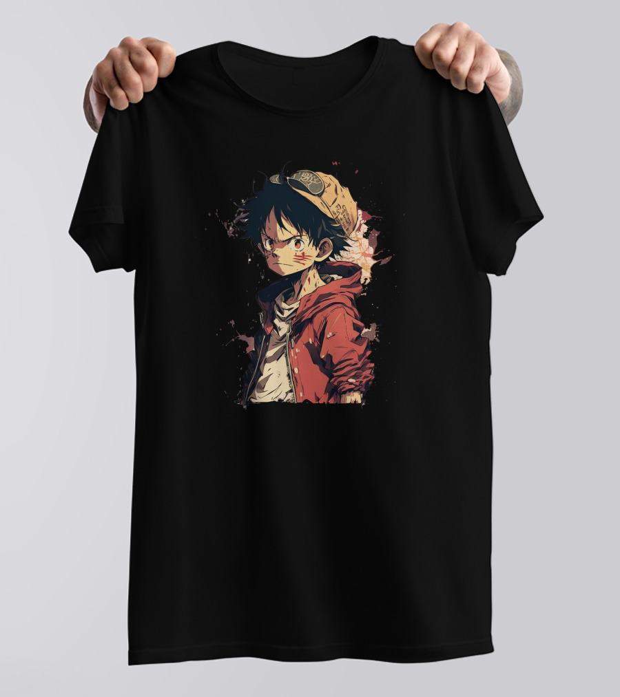 Luffy Kid One Piece Straw Hat Red Jacket Character T-Shirt