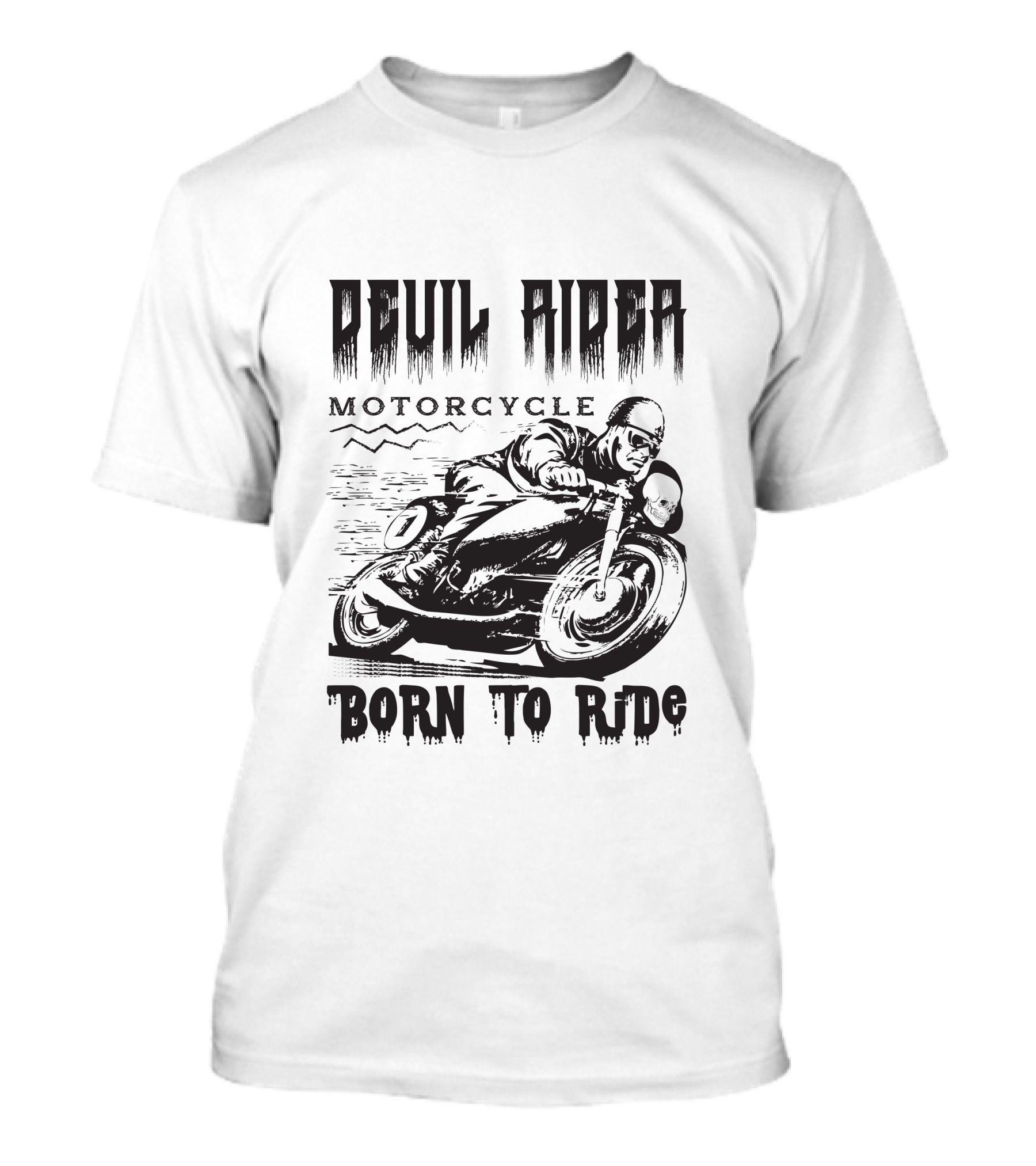 Devil Rider Motorcycle Born To Ride T-Shirt