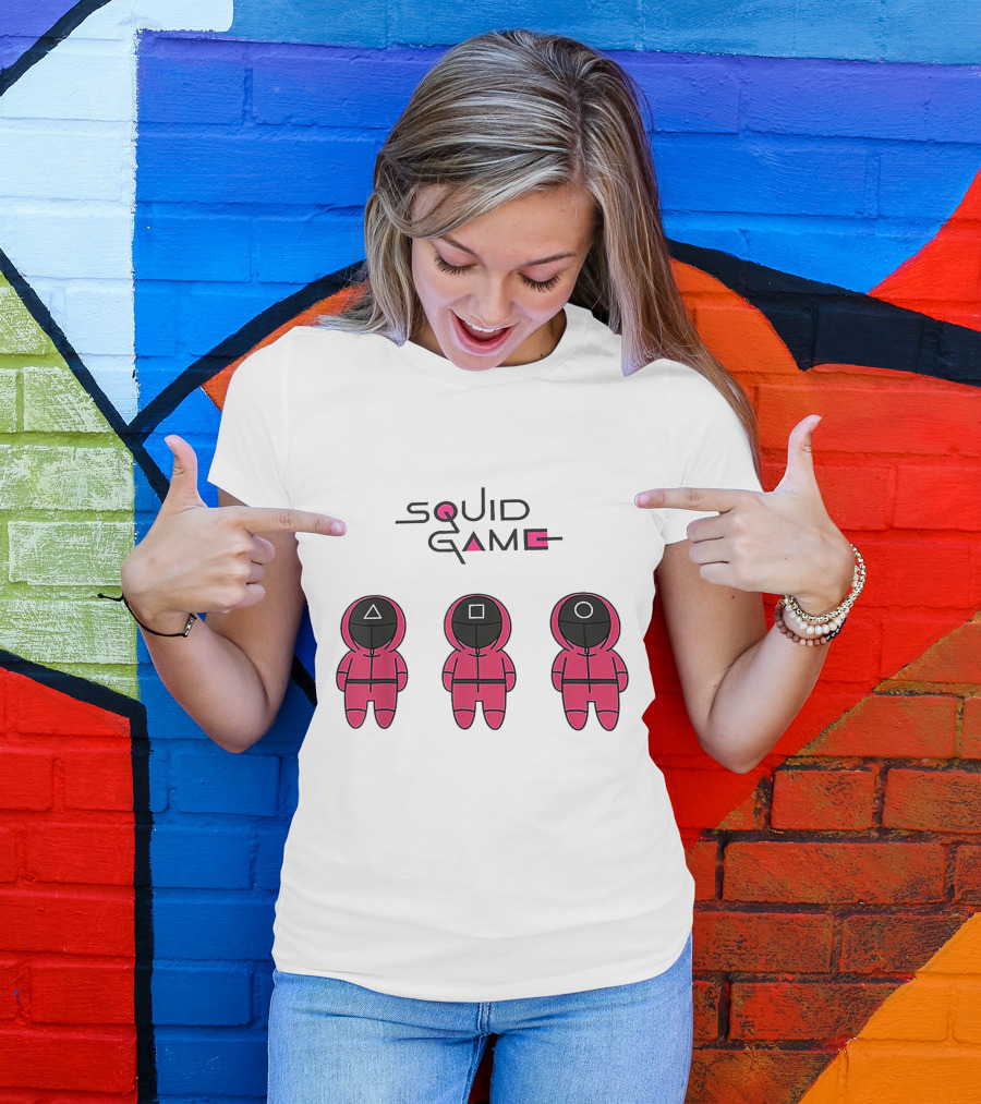 Chibi Squid Game Korean Drama Horror Movie Characters T-Shirt