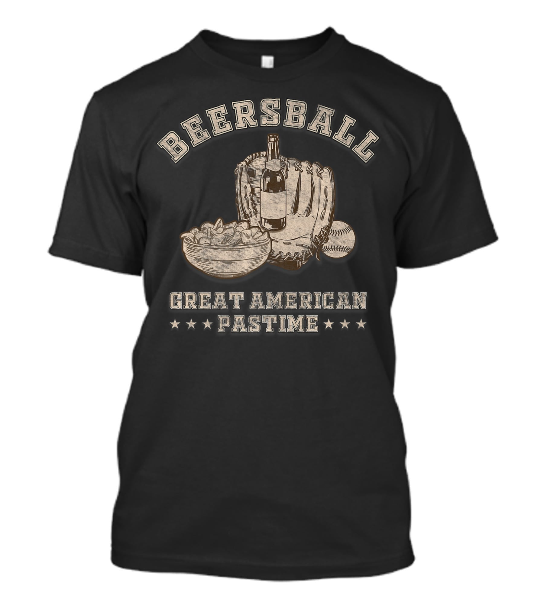 Beersball Great American Pastime Baseball Beersball Chips And Beer Softball Series Dad T-Shirt