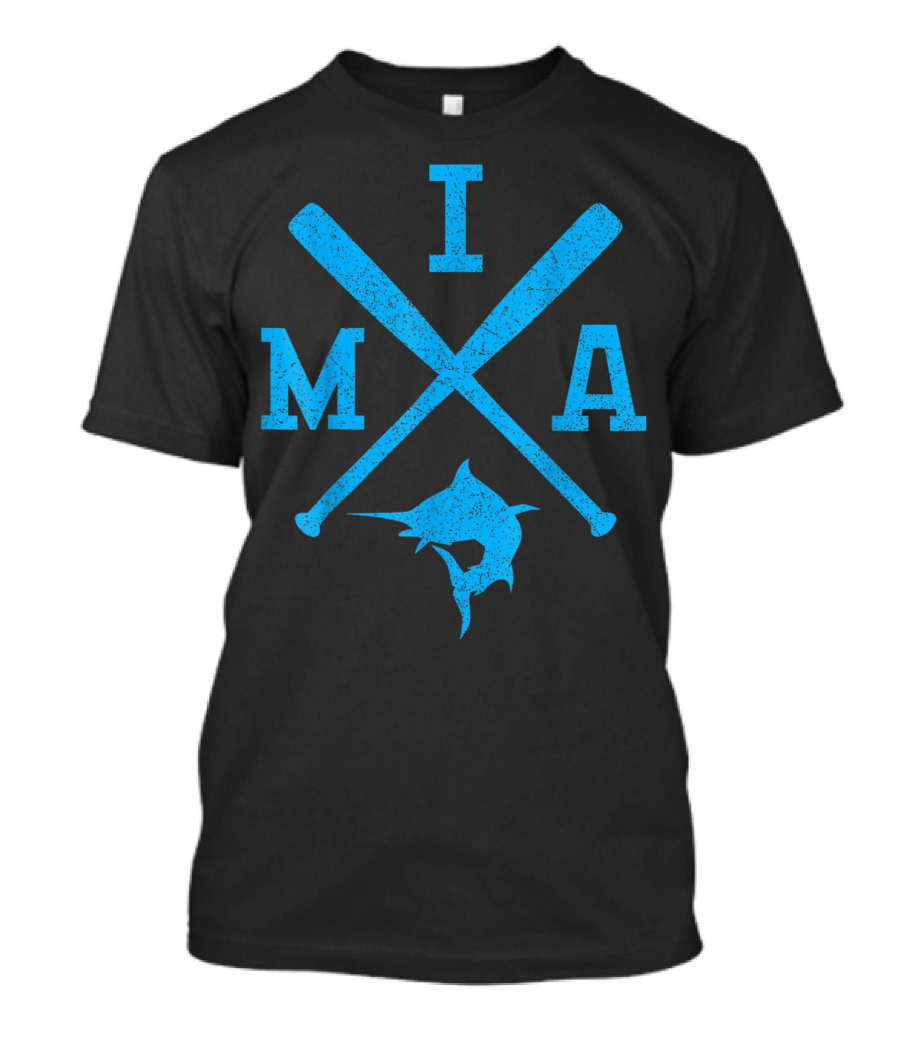 Retro Miami Baseball Bats Vintage Marlin MIA Fan T-Shirt