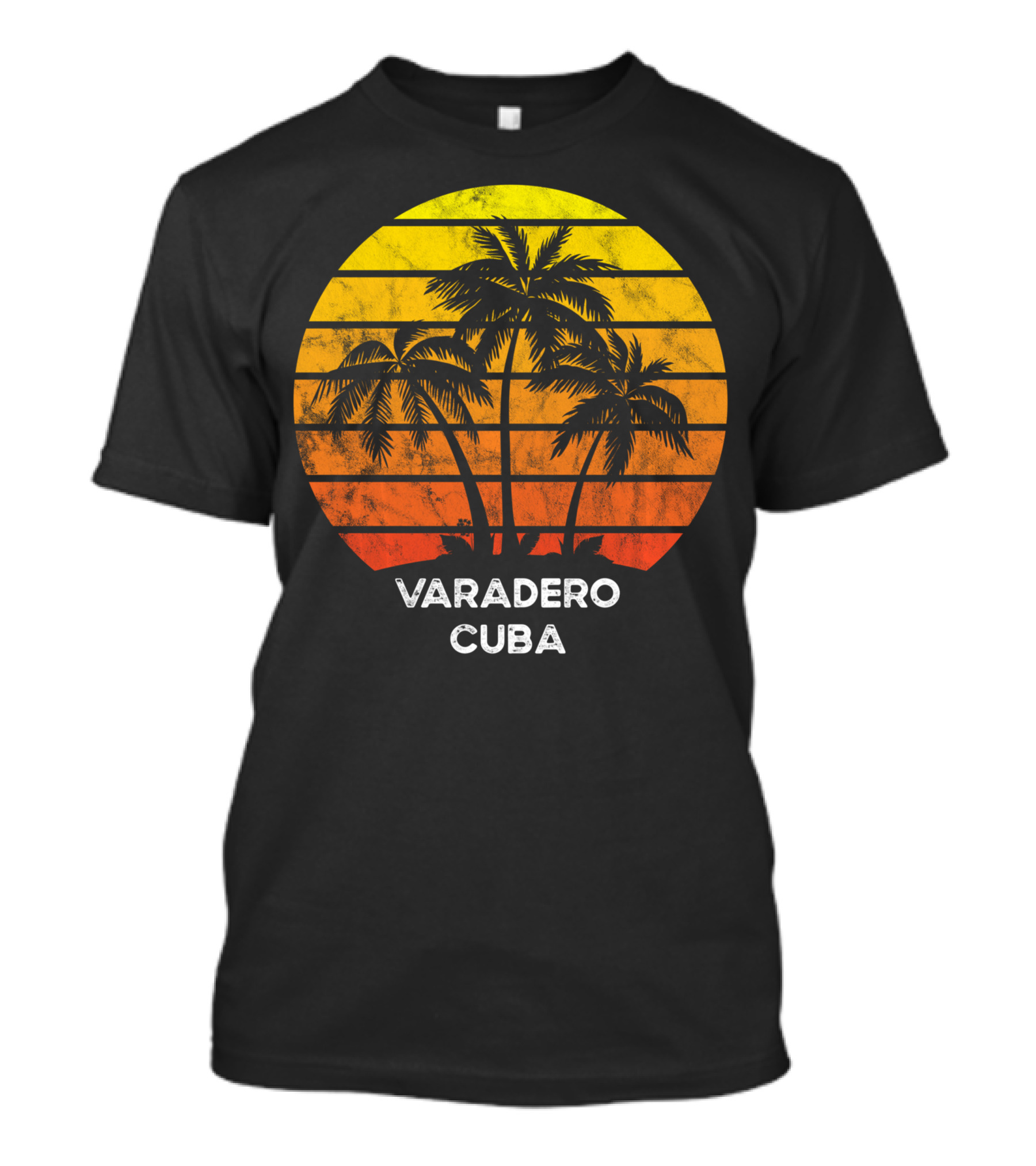 Varadero Cuba Beach Palm Tree Sunset Vacation Scene T-Shirt
