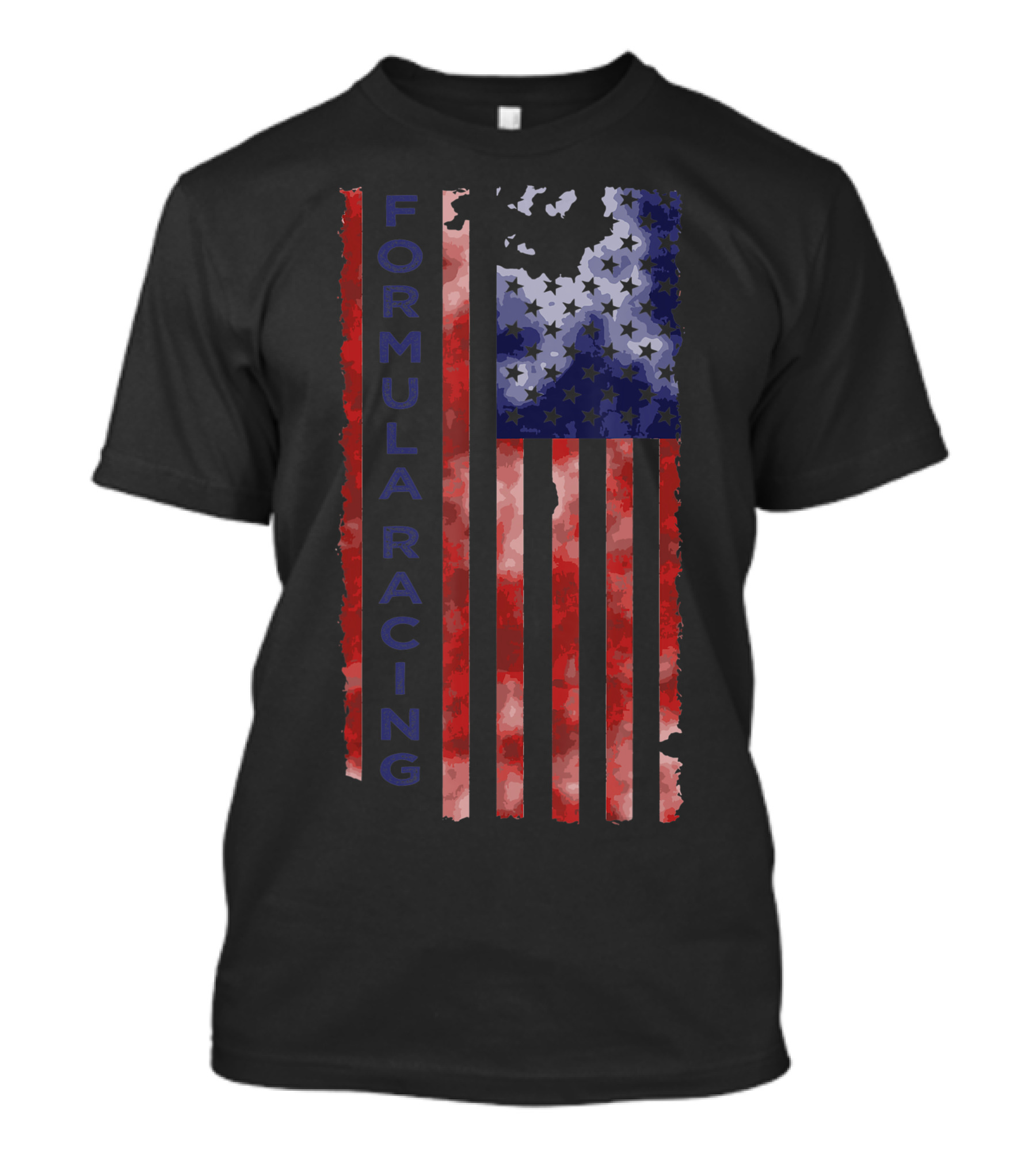 Formula Racing USA Flag Motorsport Grunge Style Flag Stripes T-Shirt
