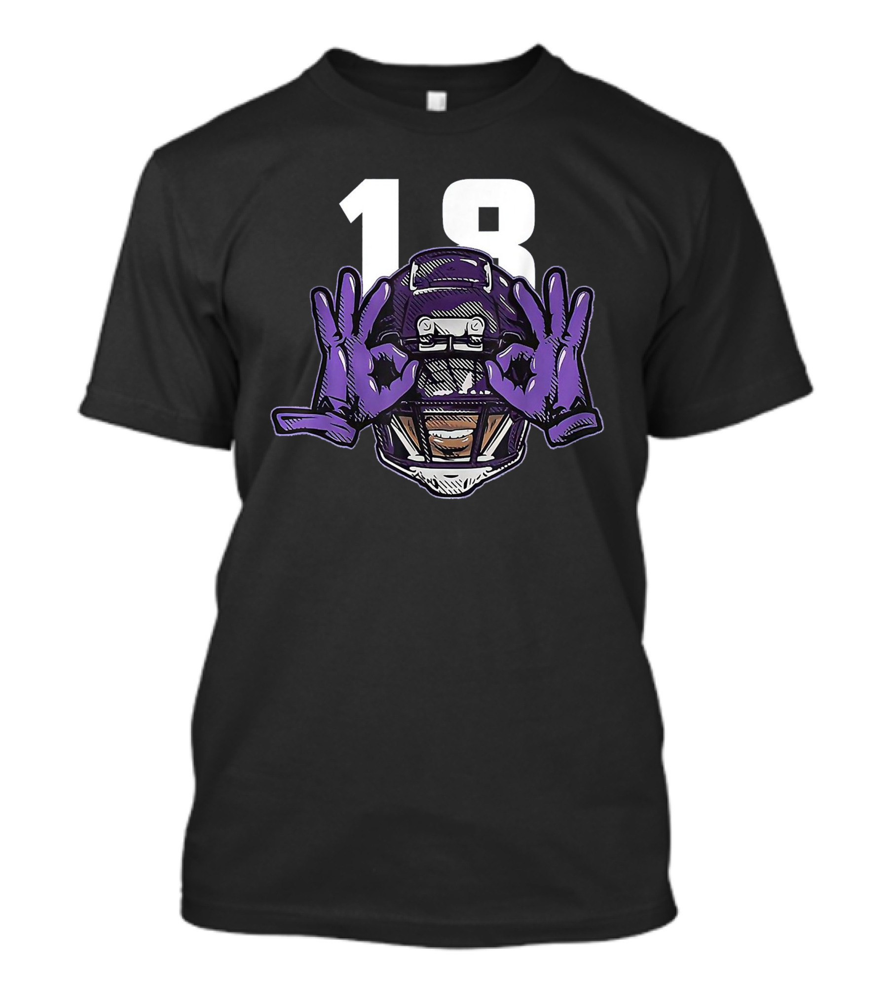 Griddy Celebration Purple Helmet 18 Gloves T-Shirt
