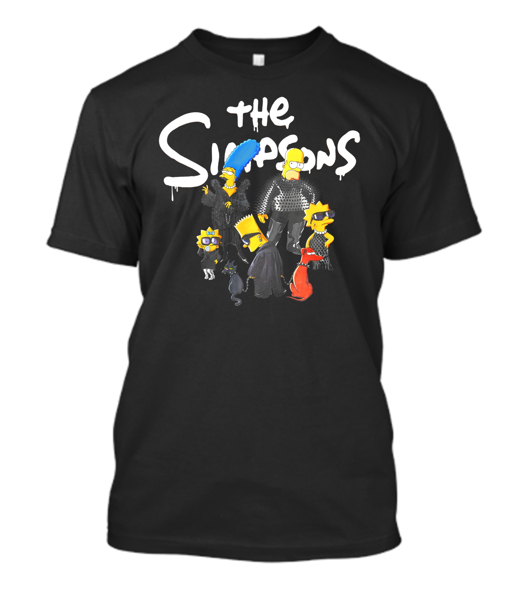 The Simpsons Family In Gothic Nylon Fashion T-Shirt