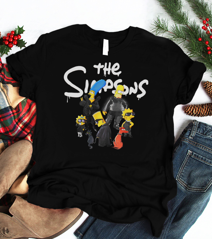 The Simpsons Family In Gothic Nylon Fashion T-Shirt