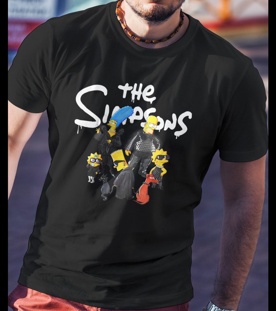 The Simpsons Family In Gothic Nylon Fashion T-Shirt