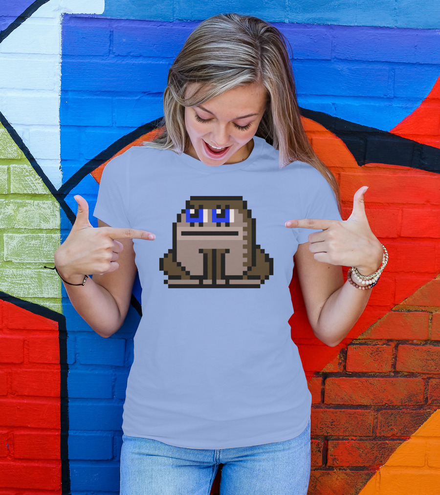 Sergito CrypToadz Pixel Art Frog With Blue Eyes T-Shirt