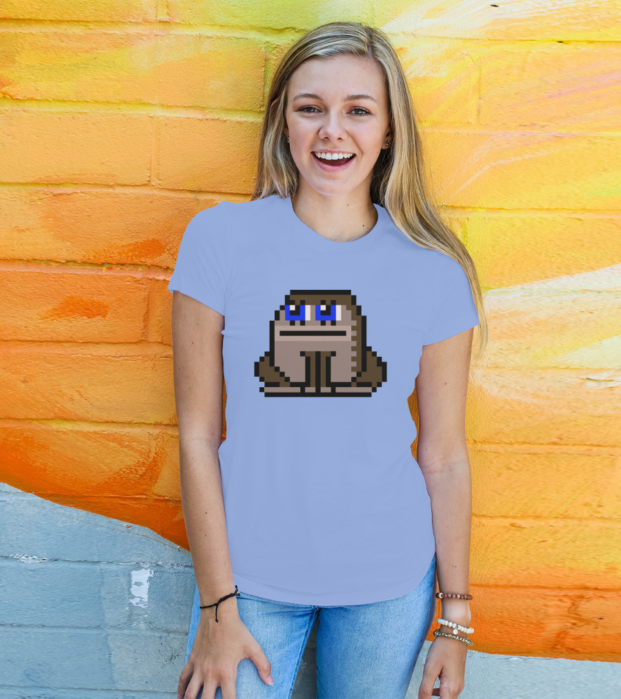 Sergito CrypToadz Pixel Art Frog With Blue Eyes T-Shirt