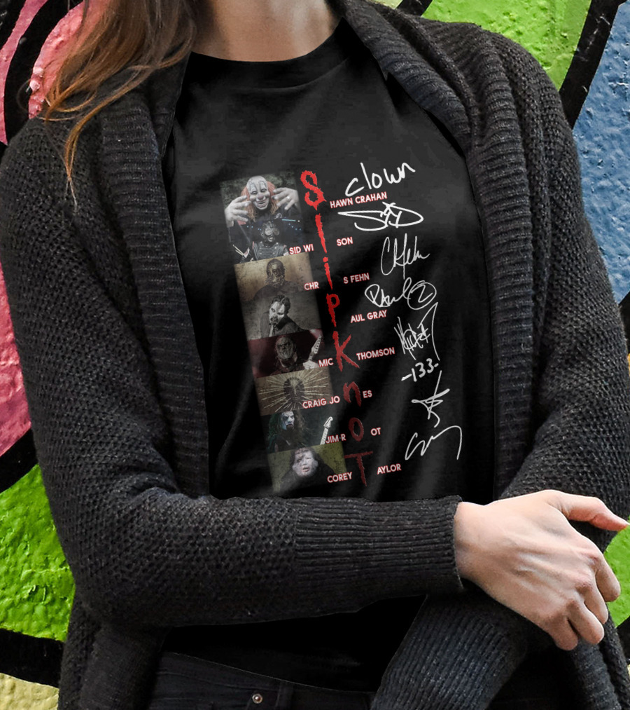 Slipknot Band Members Signatures Collage T-Shirt