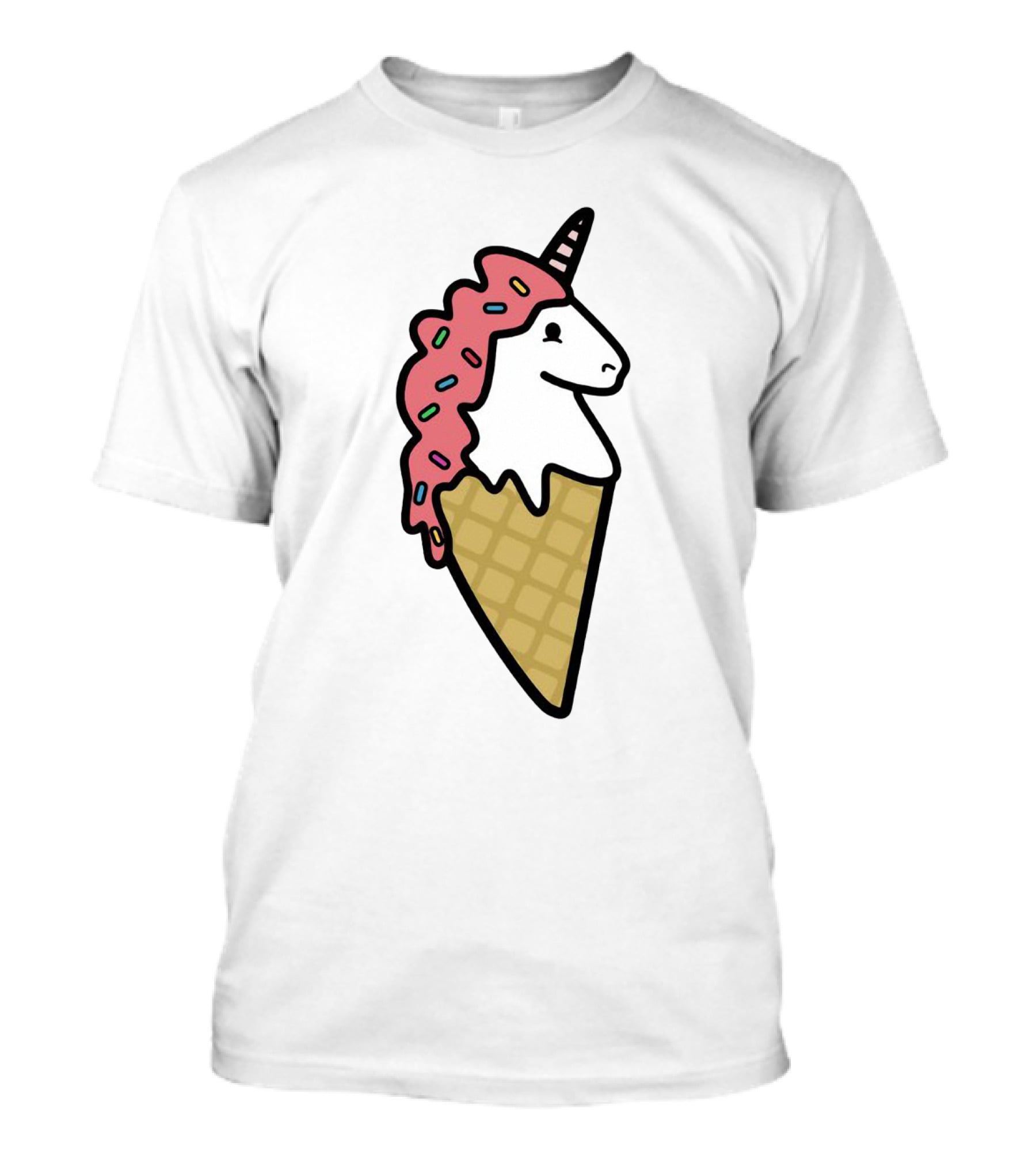 Kawaii Strawberry Unicorn Cone With Sprinkles In Pastel T-Shirt