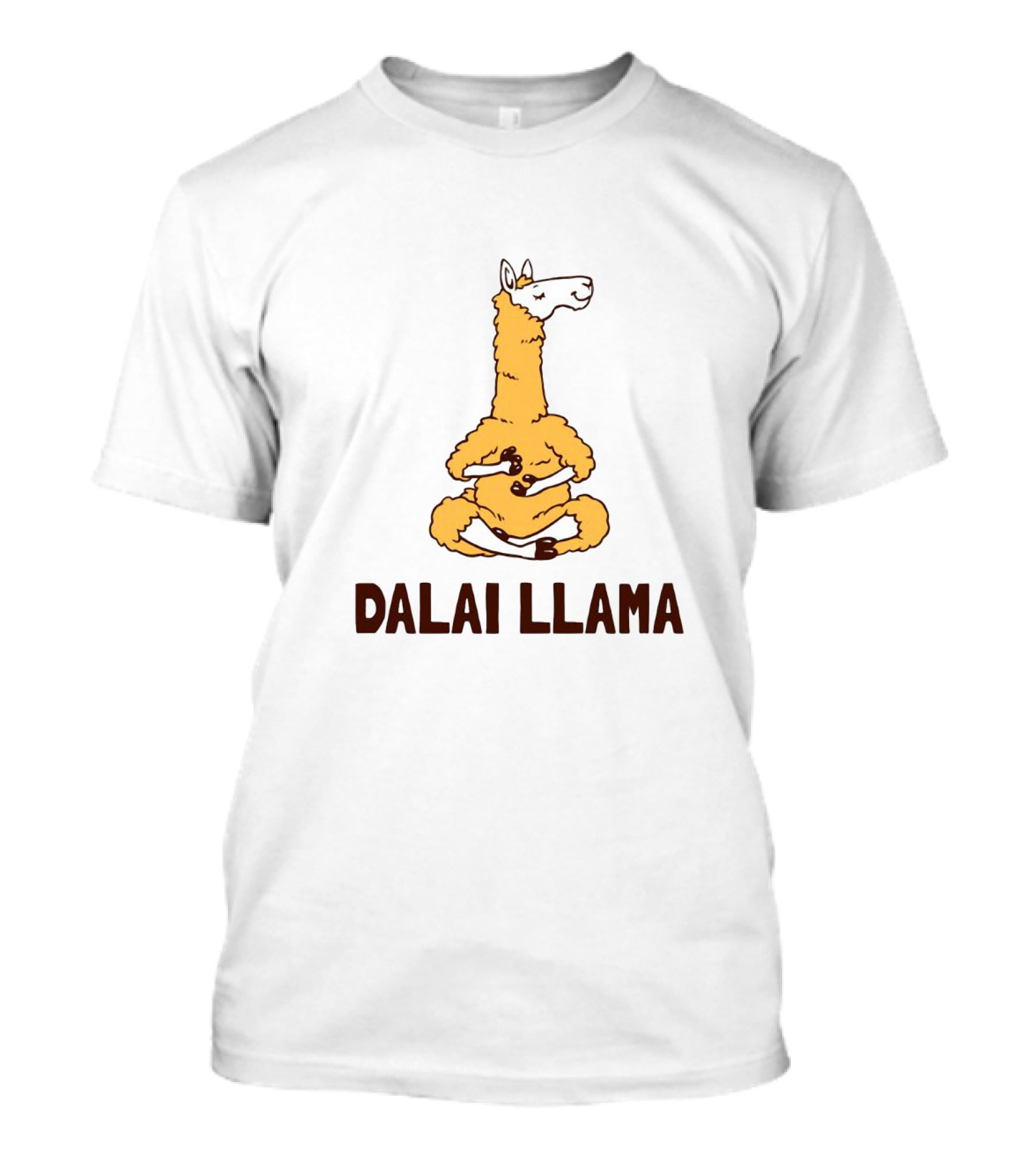 Dalai Llama Meditating Llama Yoga Humor T-Shirt