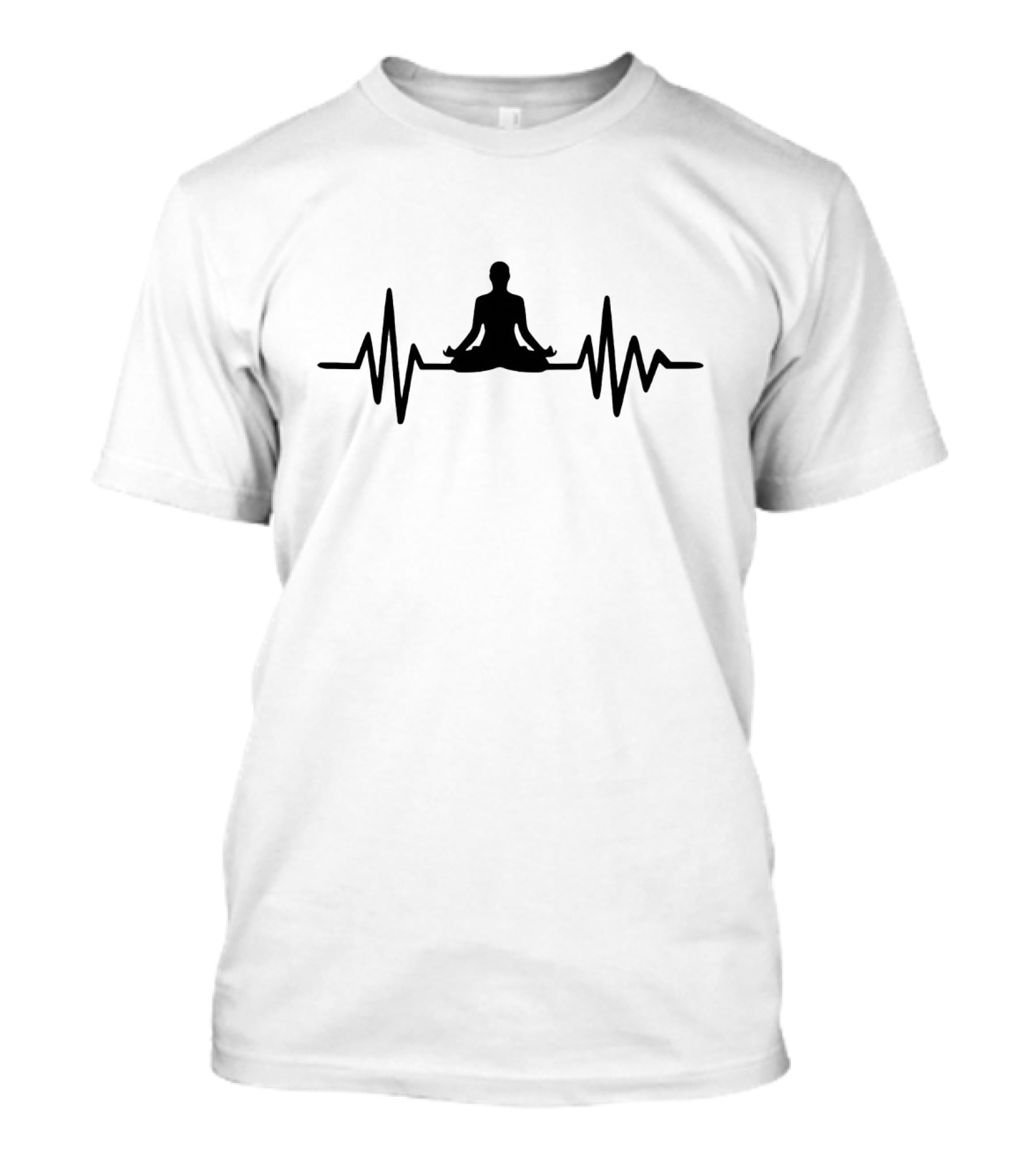 Yoga Heartbeat Meditative Pose With EKG Line T-Shirt