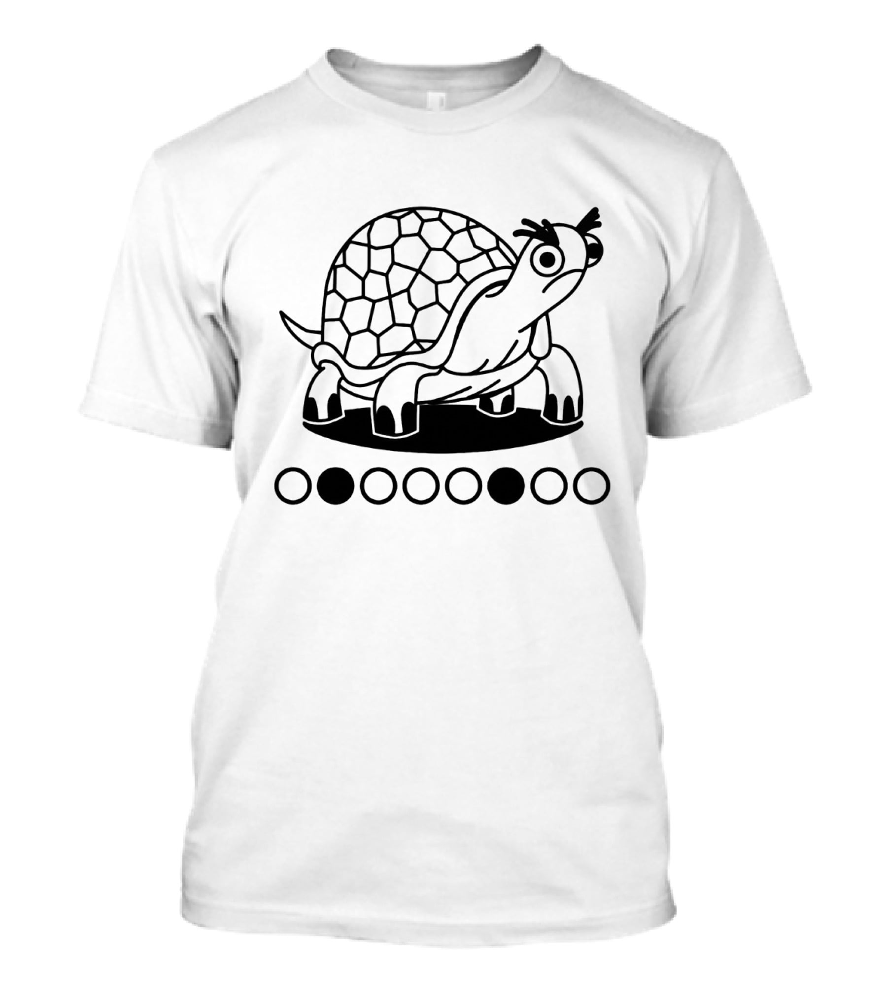 Grumpy Tortoise With Black And White Circles T-Shirt