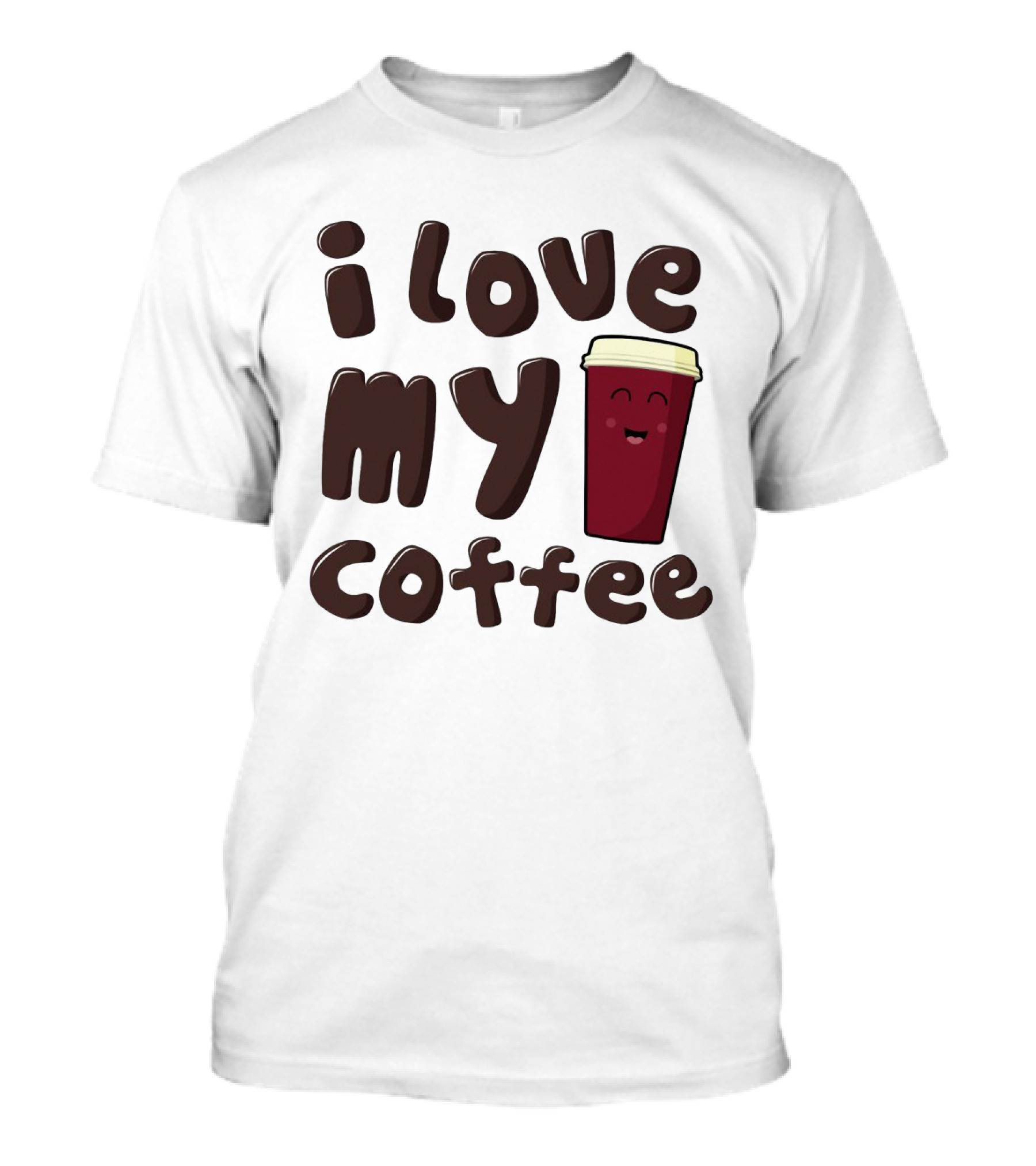 I Love My Coffee Cup Smile Emoticon T-Shirt