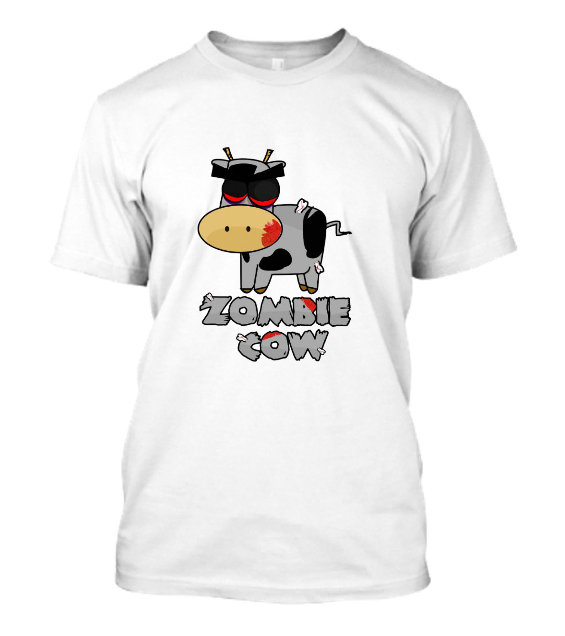 Zombie Cow Cartoon With Zombie-Themed Text And Cute Undead Animal T-Shirt