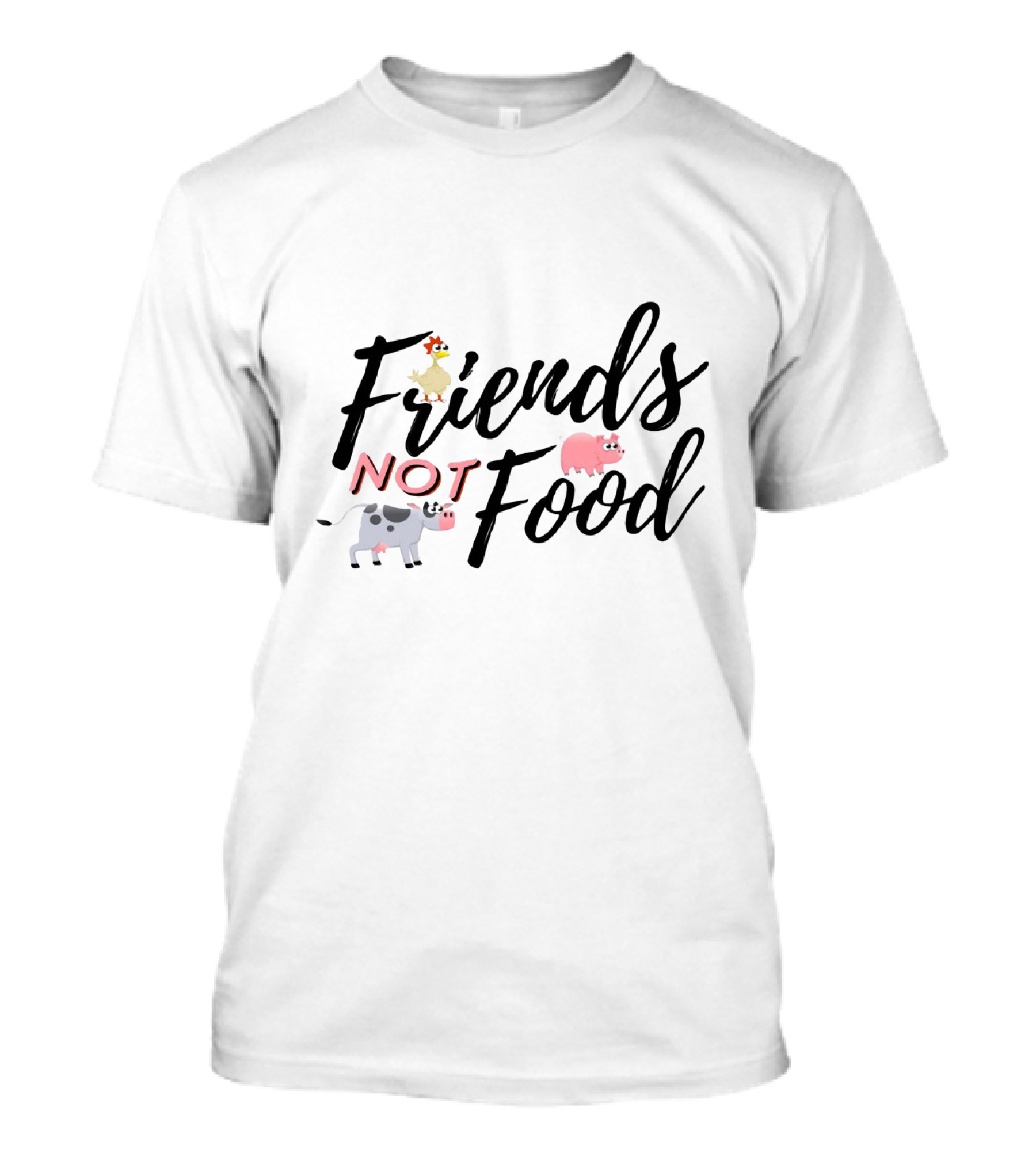 Friends Not Food Animal Rights Pig Cow Chicken T-Shirt