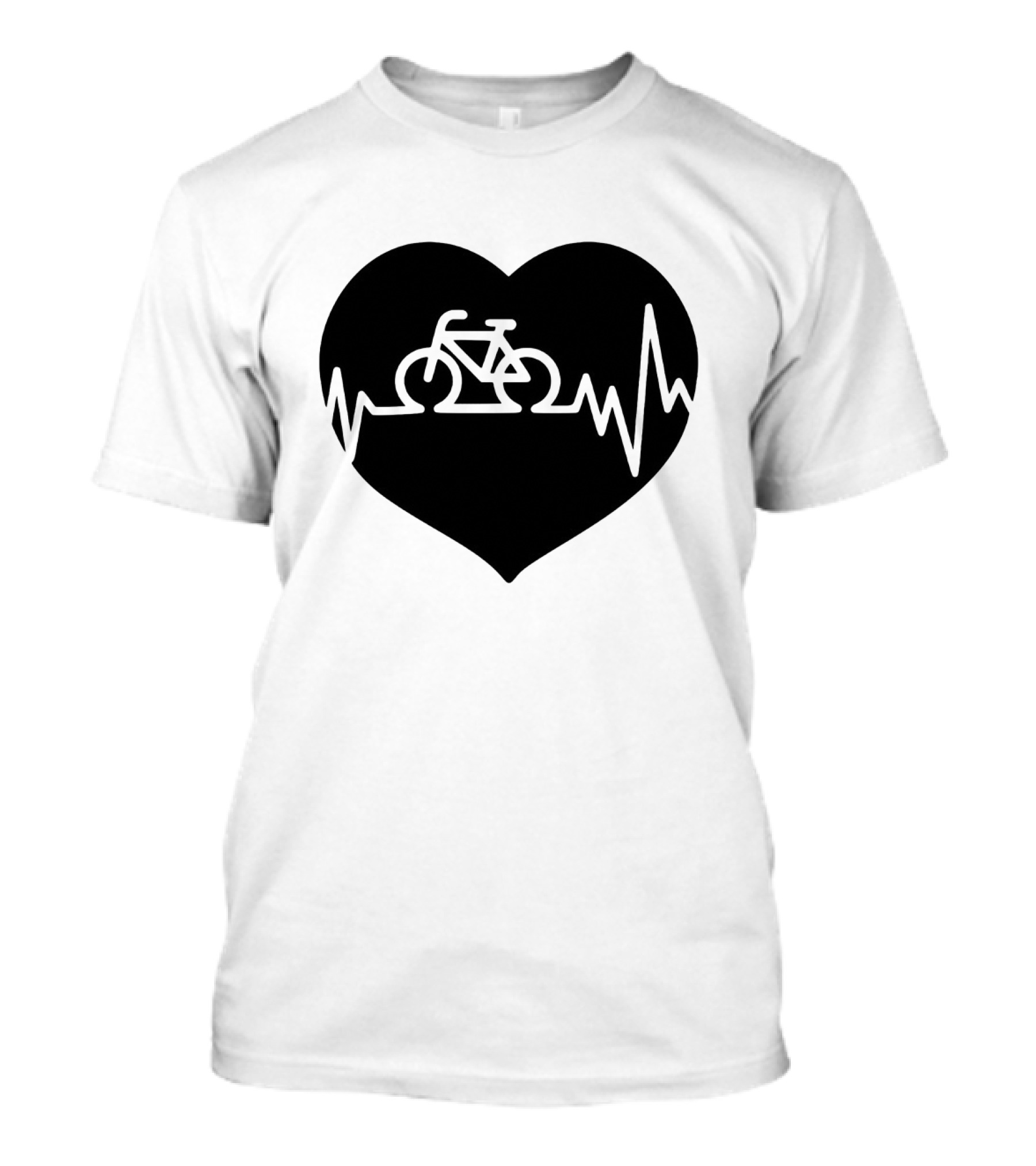Bicycle Heartbeat Pulse Inside Heart T-Shirt