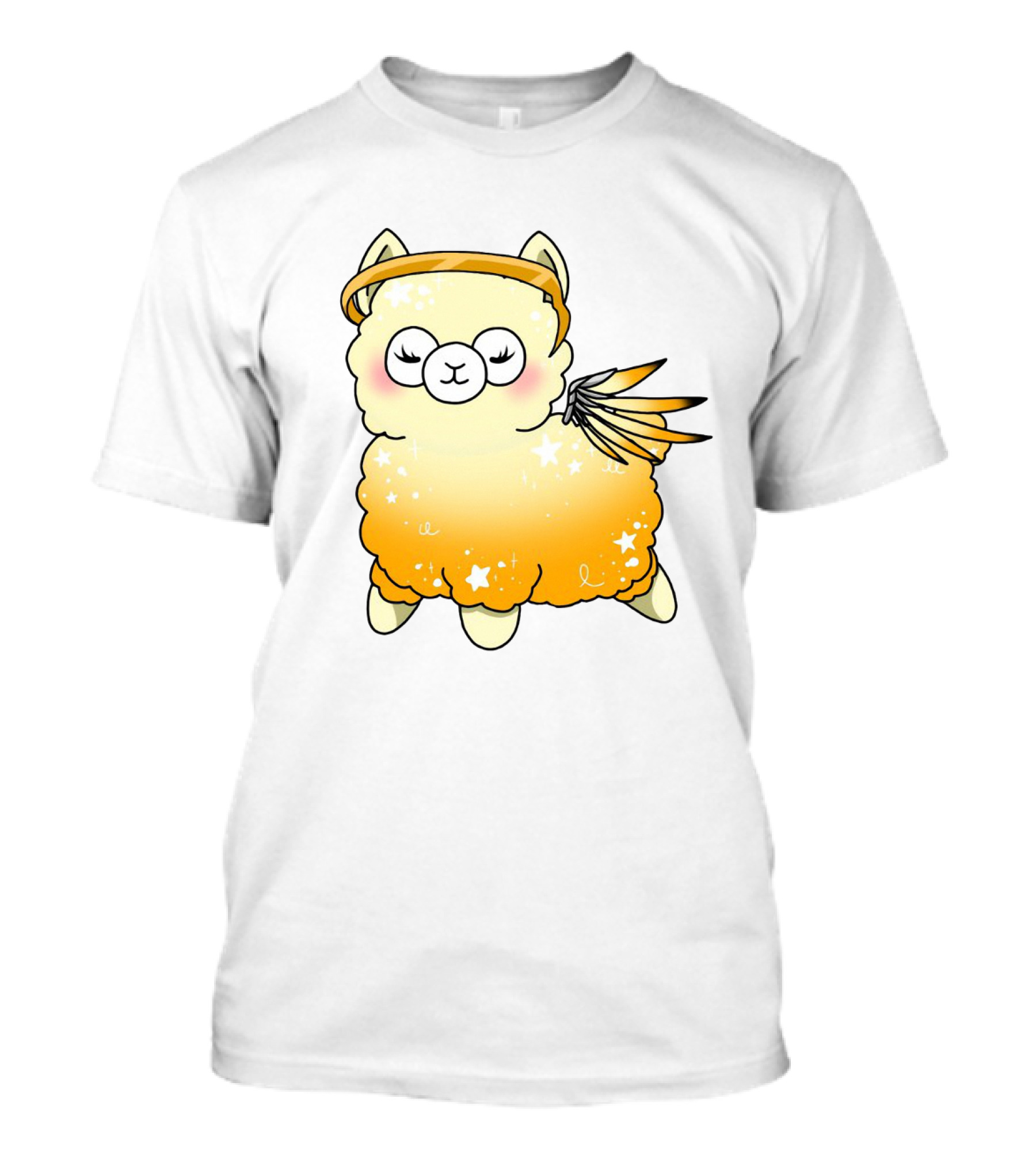 Alpaca Mercy Angelic Winged Halo Fantasy Character T-Shirt