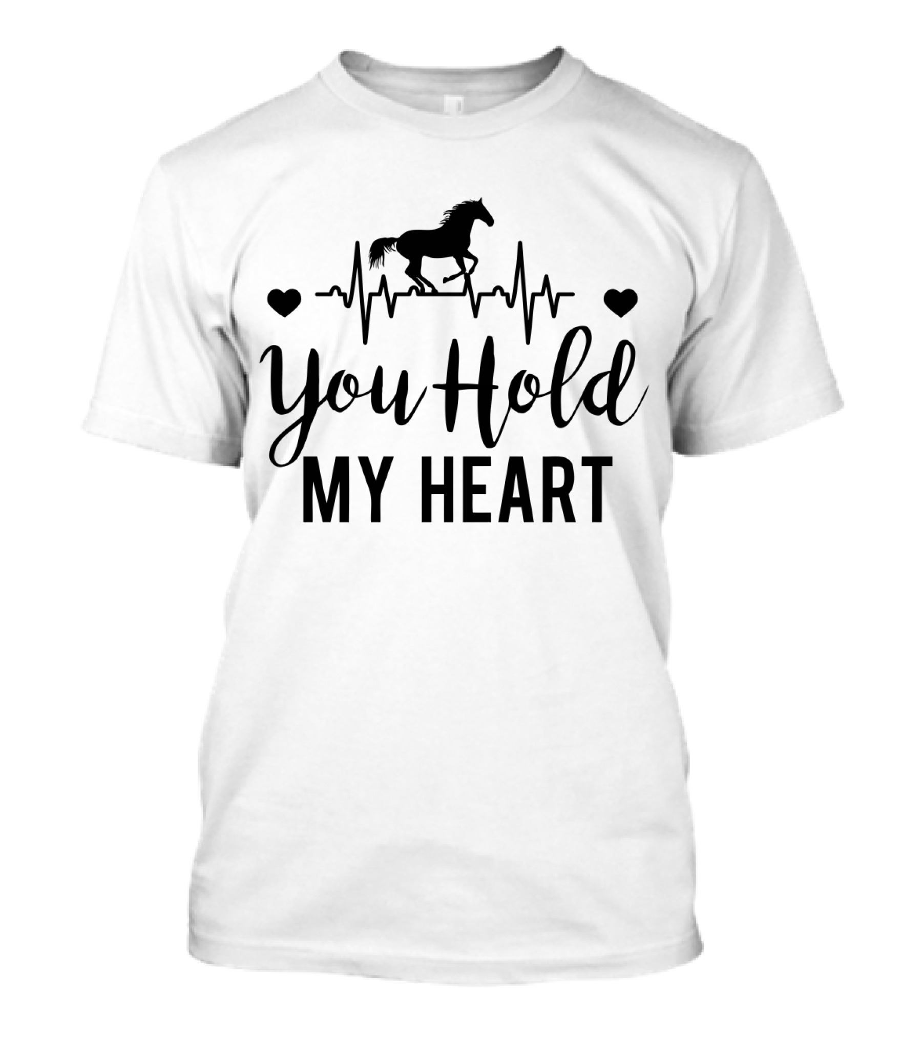 You Hold My Heart Horse EKG Hearts T-Shirt