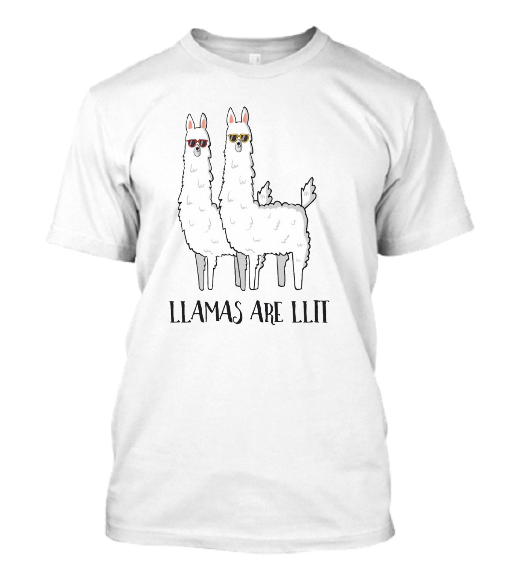 Llamas Are Llit Duo With Cool Sunglasses T-Shirt